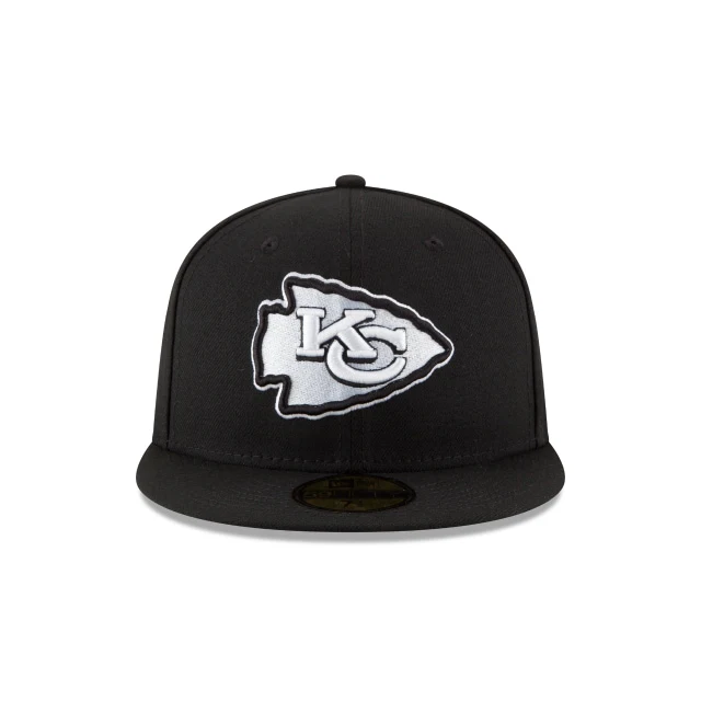 Kansas City Chiefs Black & White 59FIFTY Fitted Hat