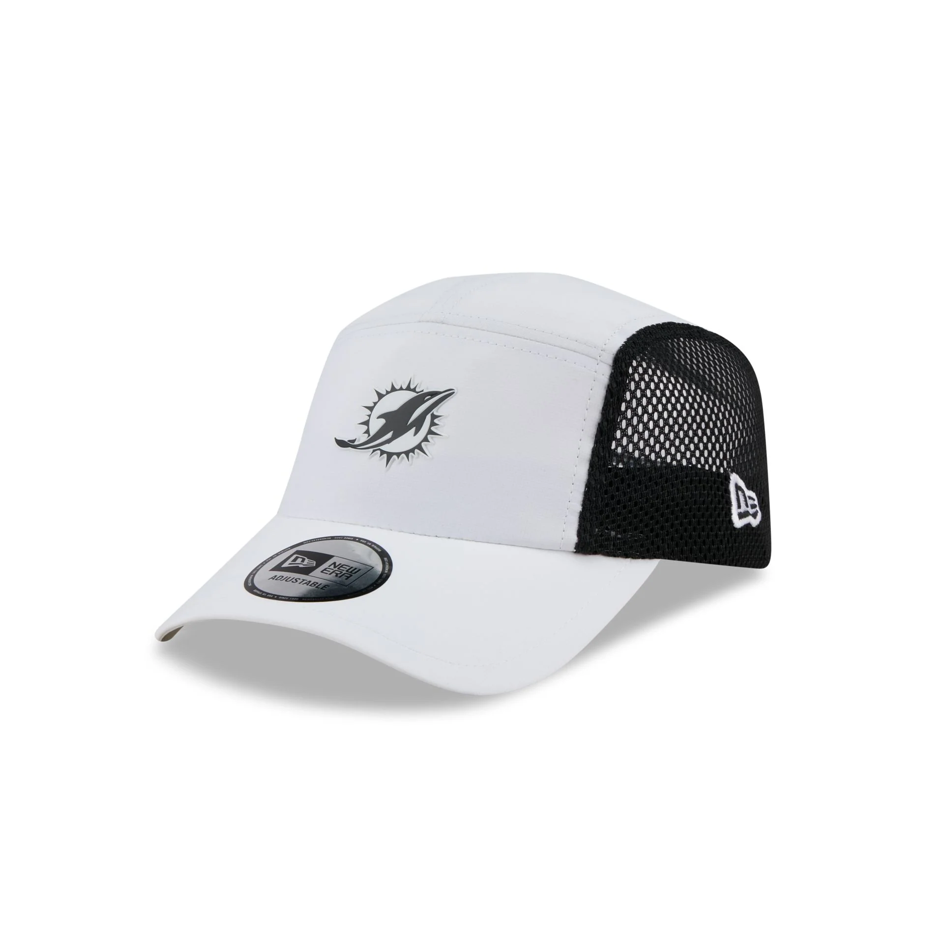 Miami Dolphins White Poly Runner Adjustable Hat
