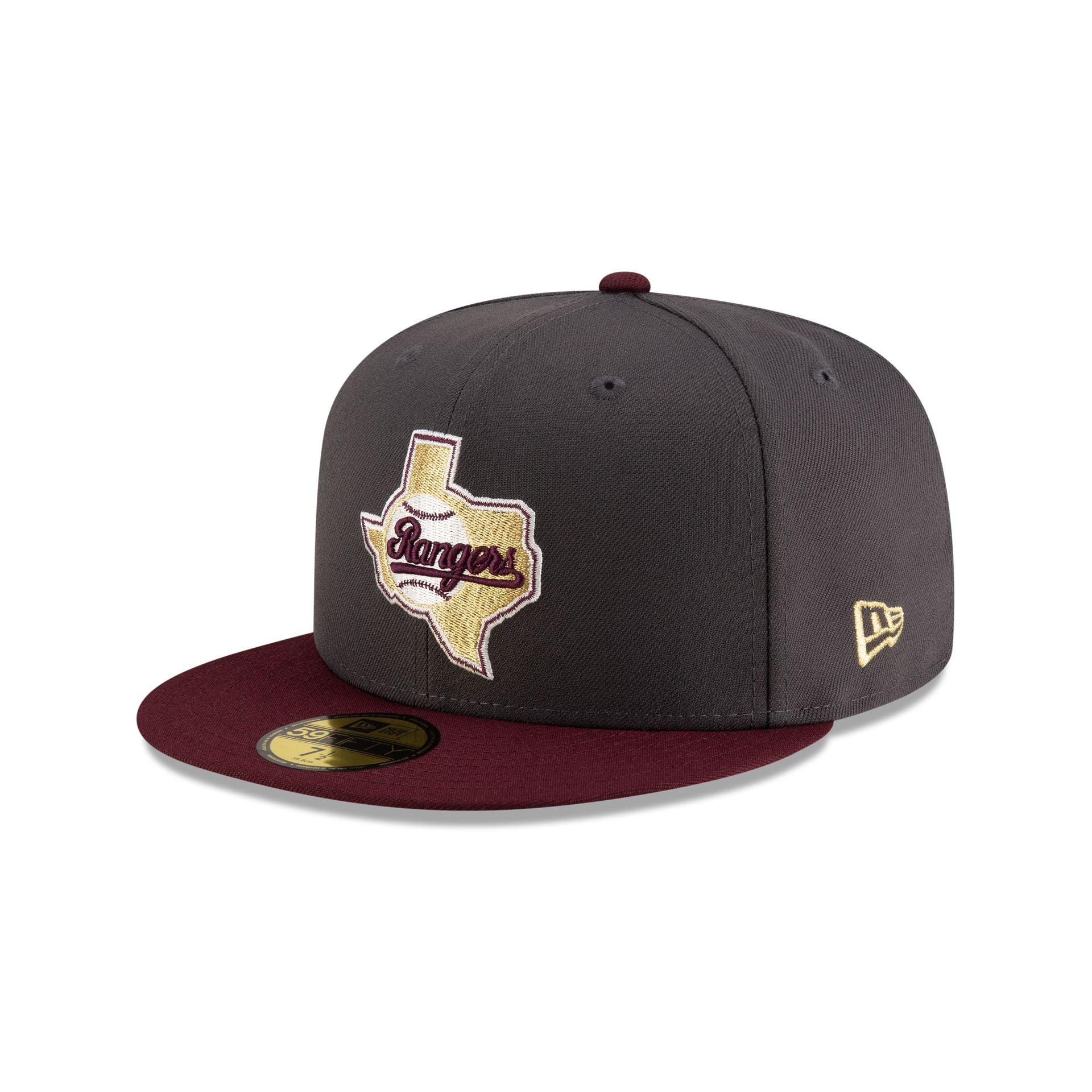 Just Caps Graphite Maroon Texas Rangers 59FIFTY Fitted Hat