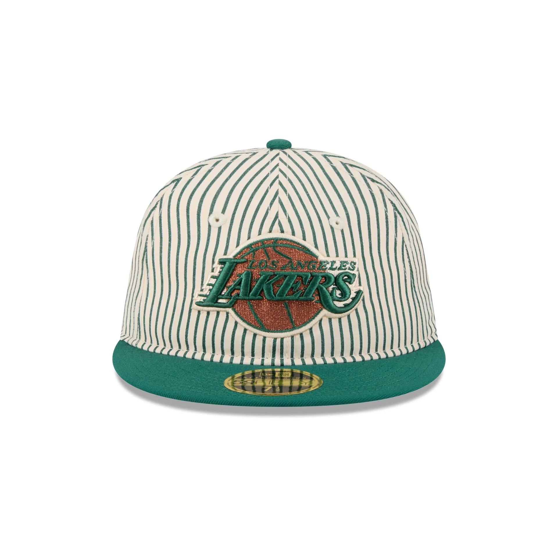 Just Caps Seersucker Los Angeles Lakers Retro Crown 59FIFTY Fitted Hat