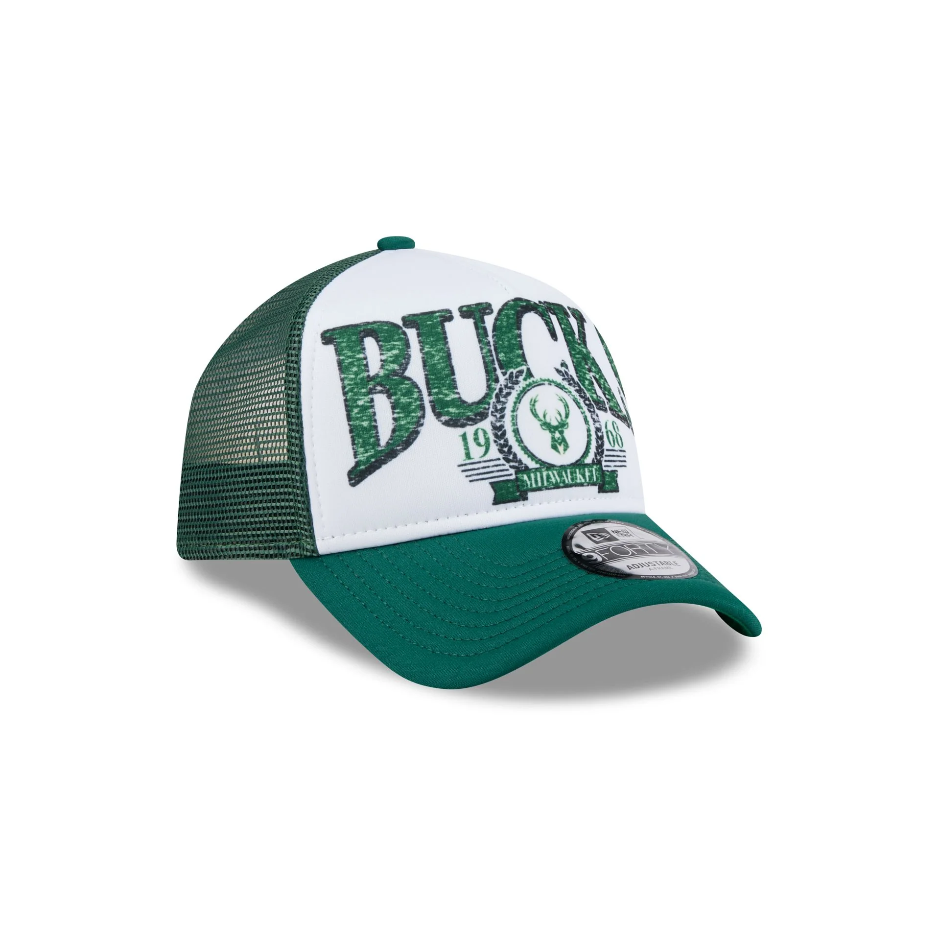 Milwaukee Bucks Distressed 9FORTY A-Frame Trucker Hat