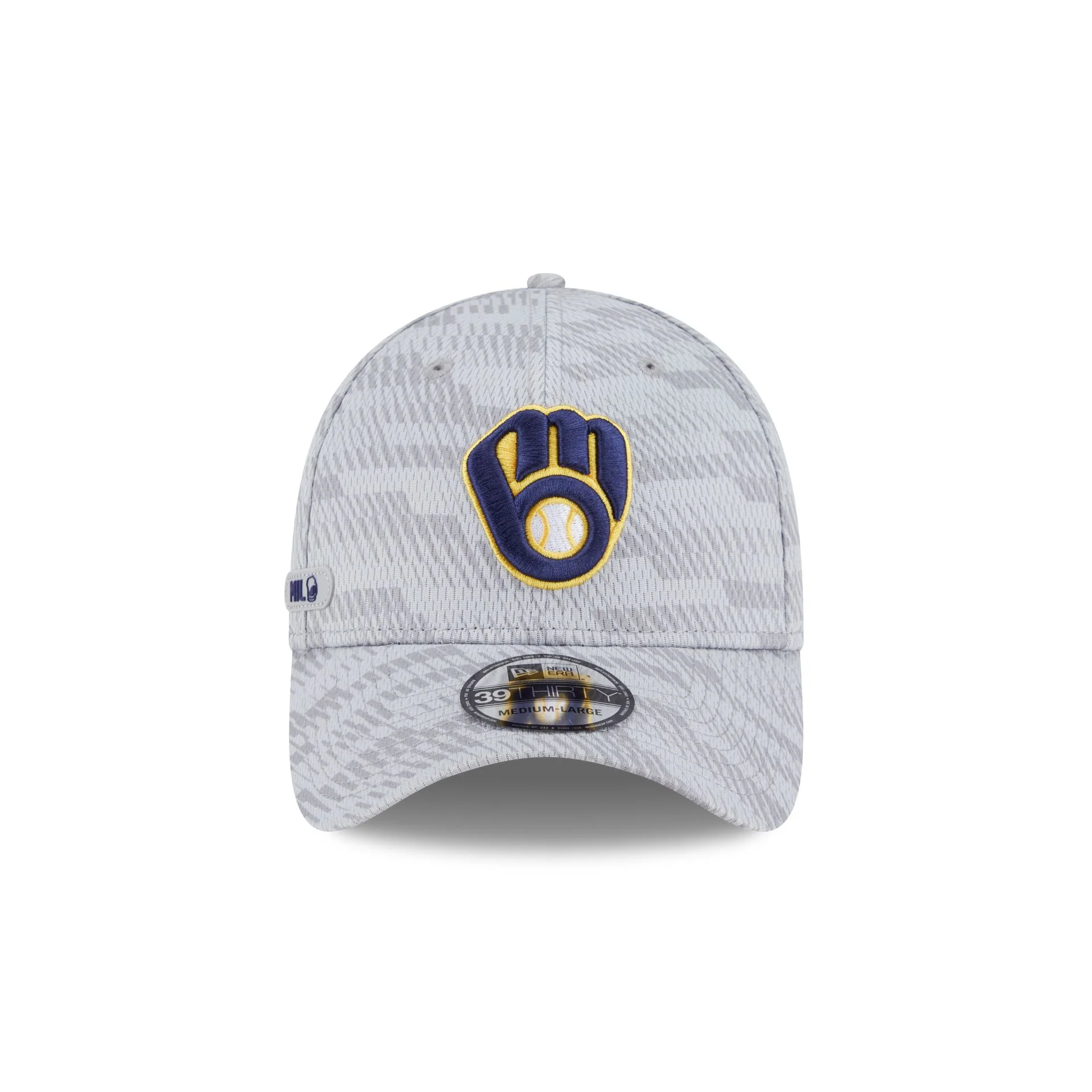 Milwaukee Brewers 2025 Clubhouse Gray 39THIRTY Stretch Fit