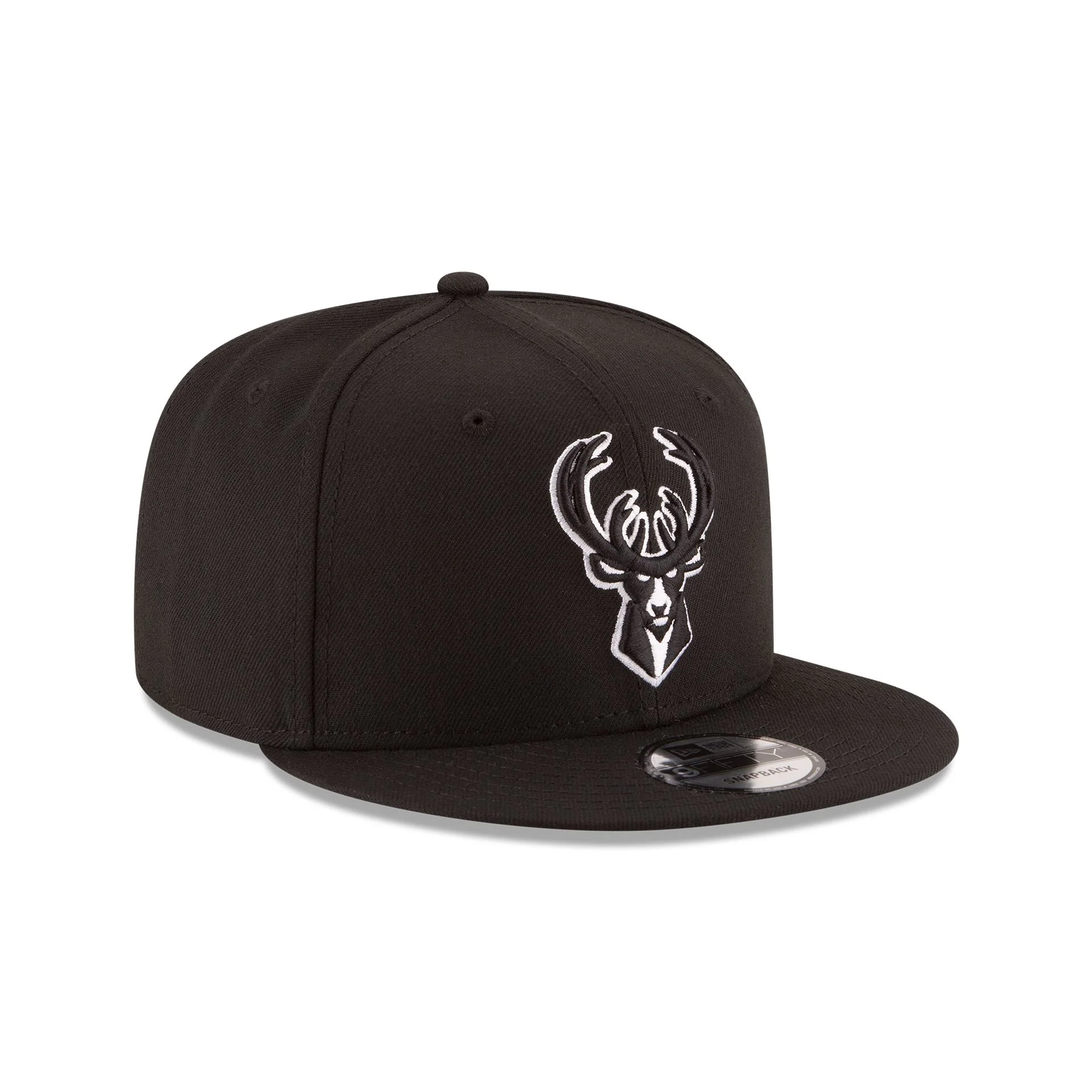 Milwaukee Bucks Basic Black & White 9FIFTY Snapback Hat