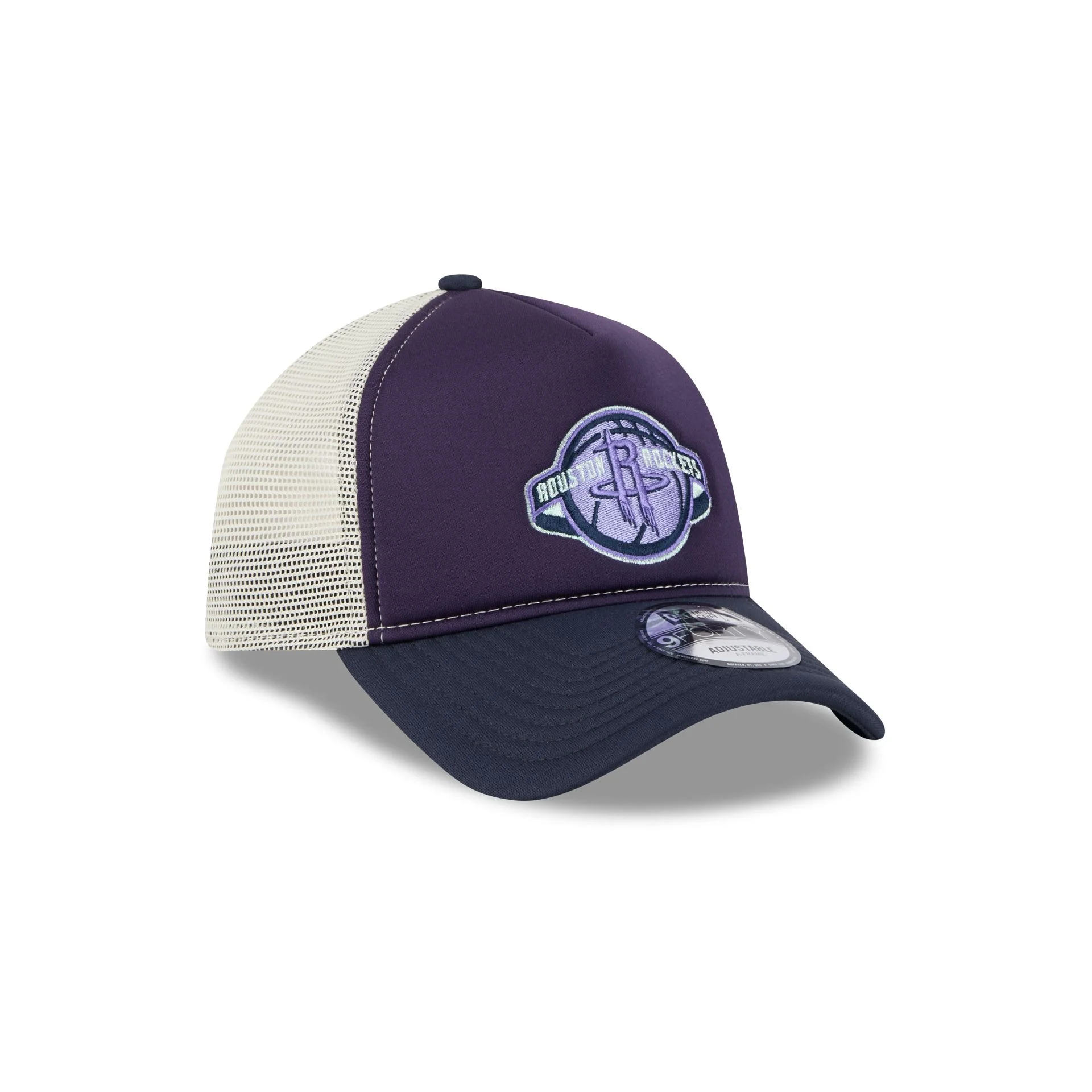 Houston Rockets Navy Purple 9FORTY A-Frame Trucker Hat