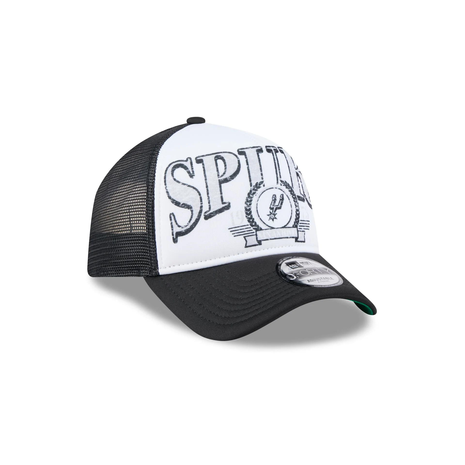 San Antonio Spurs Distressed 9FORTY A-Frame Trucker Hat
