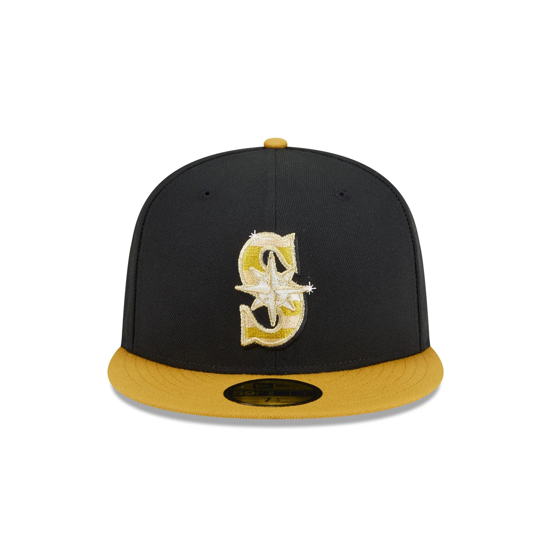 Seattle Mariners Metallic Gold Logo 59FIFTY Fitted Hat