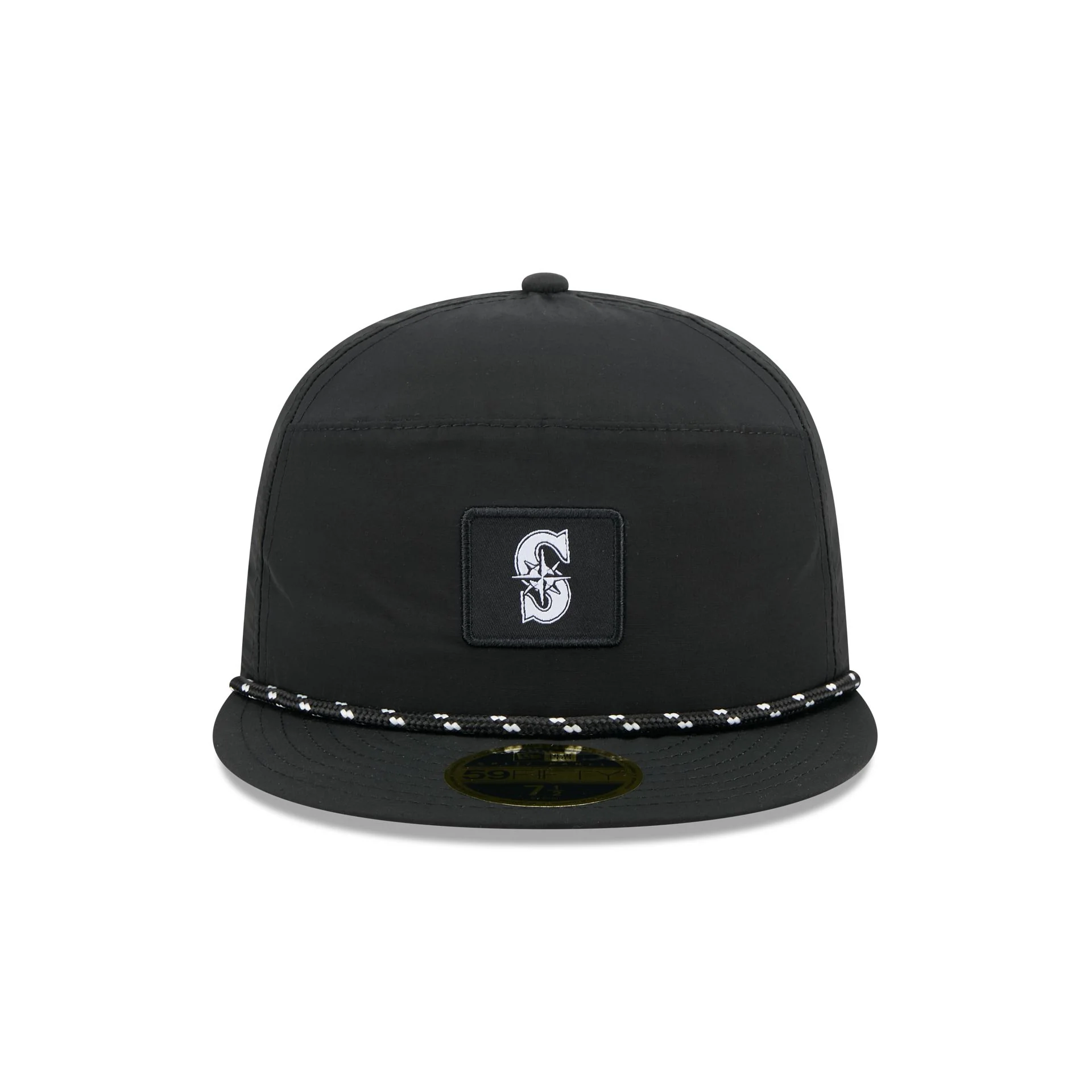 Seattle Mariners Black Poly Rope Split Panel 59FIFTY Fitted Hat