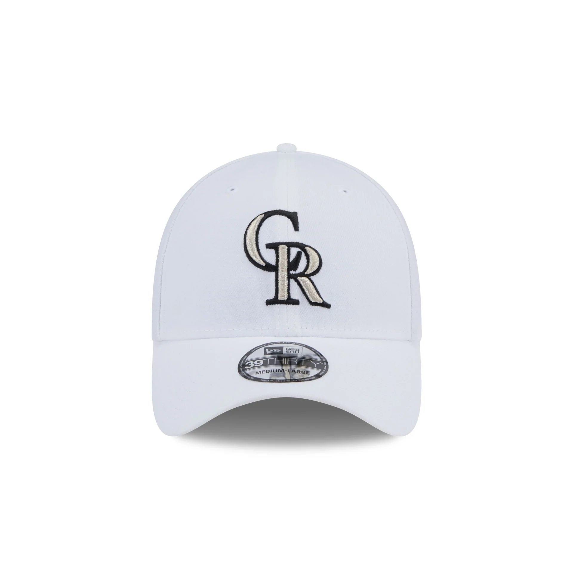 Colorado Rockies Optic White 39THIRTY Stretch Fit Hat