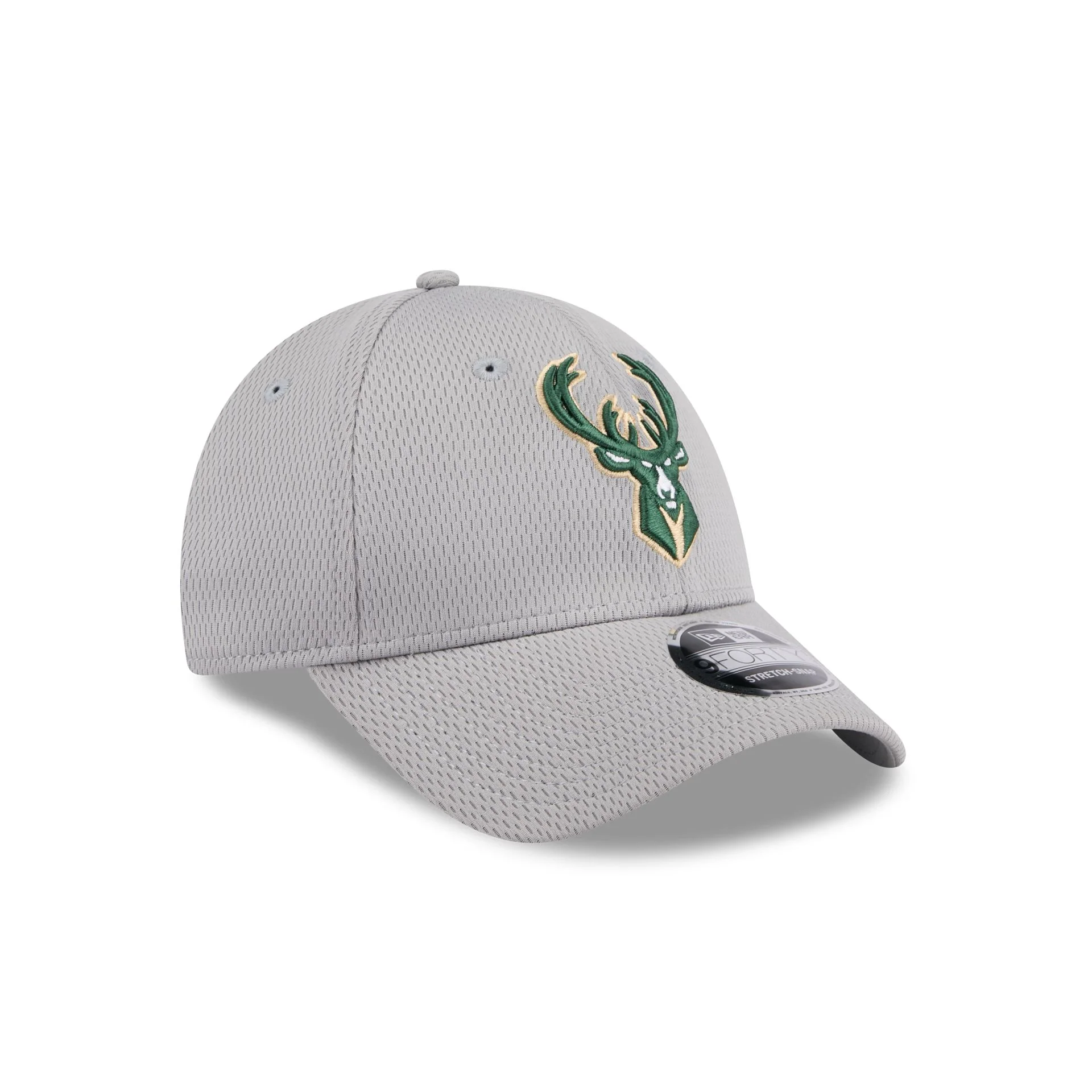 Milwaukee Bucks Gray 9FORTY Stretch-Snap Hat
