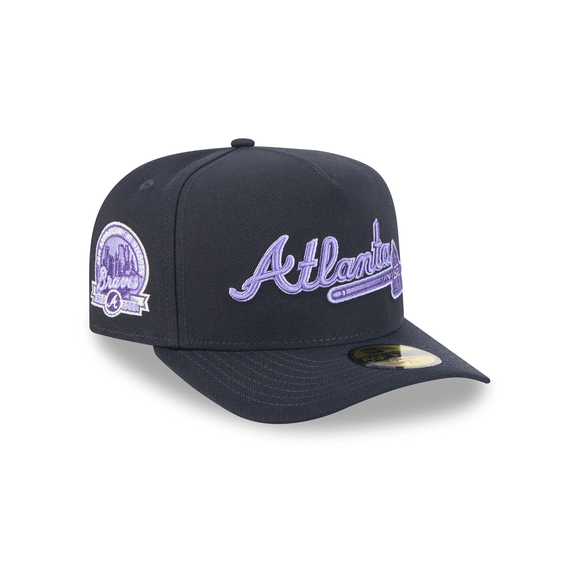 Atlanta Braves Navy Lavender 59FIFTY A-Frame Fitted Hat