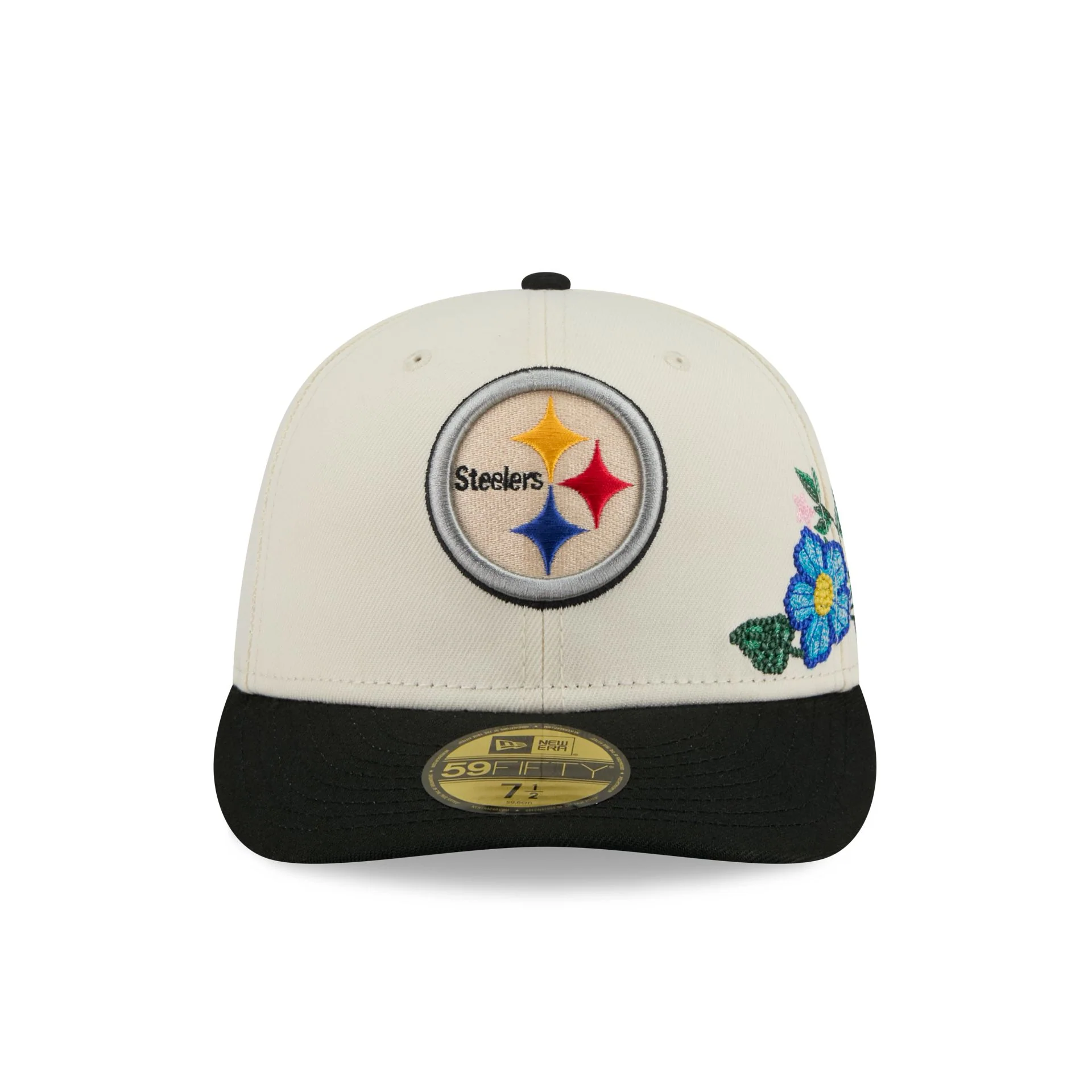Pittsburgh Steelers Tonal Florals White 59FIFTY Fitted Hat