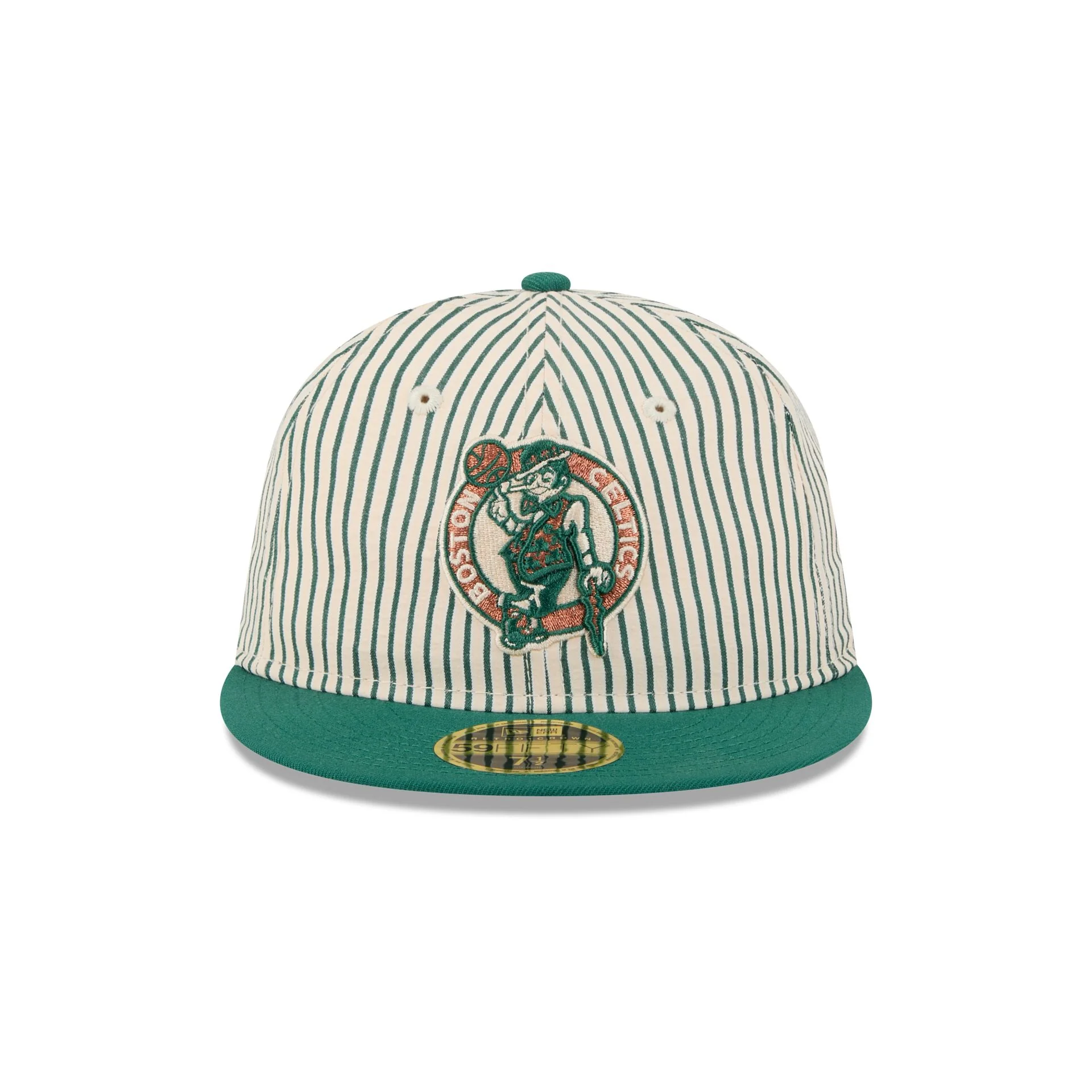 Just Caps Seersucker Boston Celtics Retro Crown 59FIFTY Fitted Hat