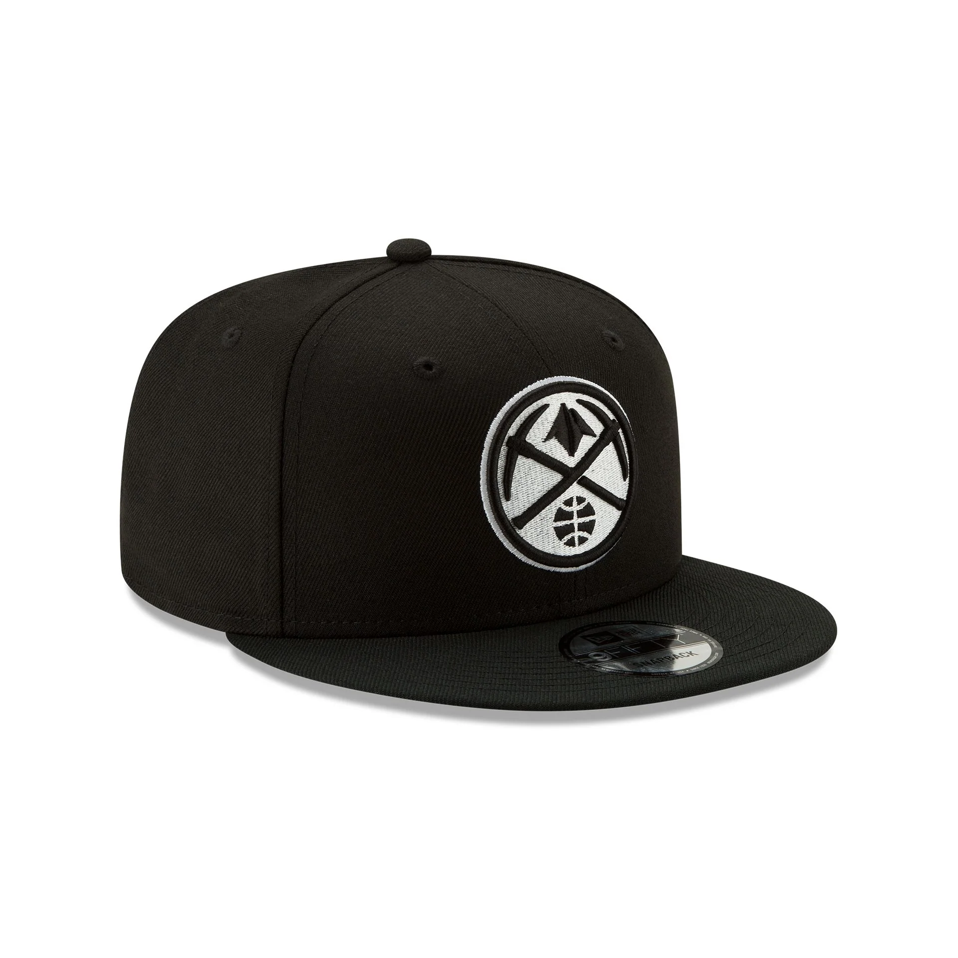 Denver Nuggets Basic Black & White 9FIFTY Snapback Hat