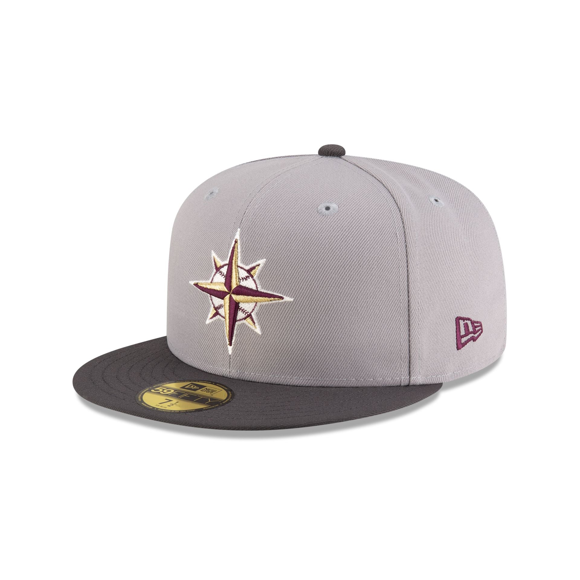 Just Caps Graphite Maroon Seattle Mariners 59FIFTY Fitted Hat