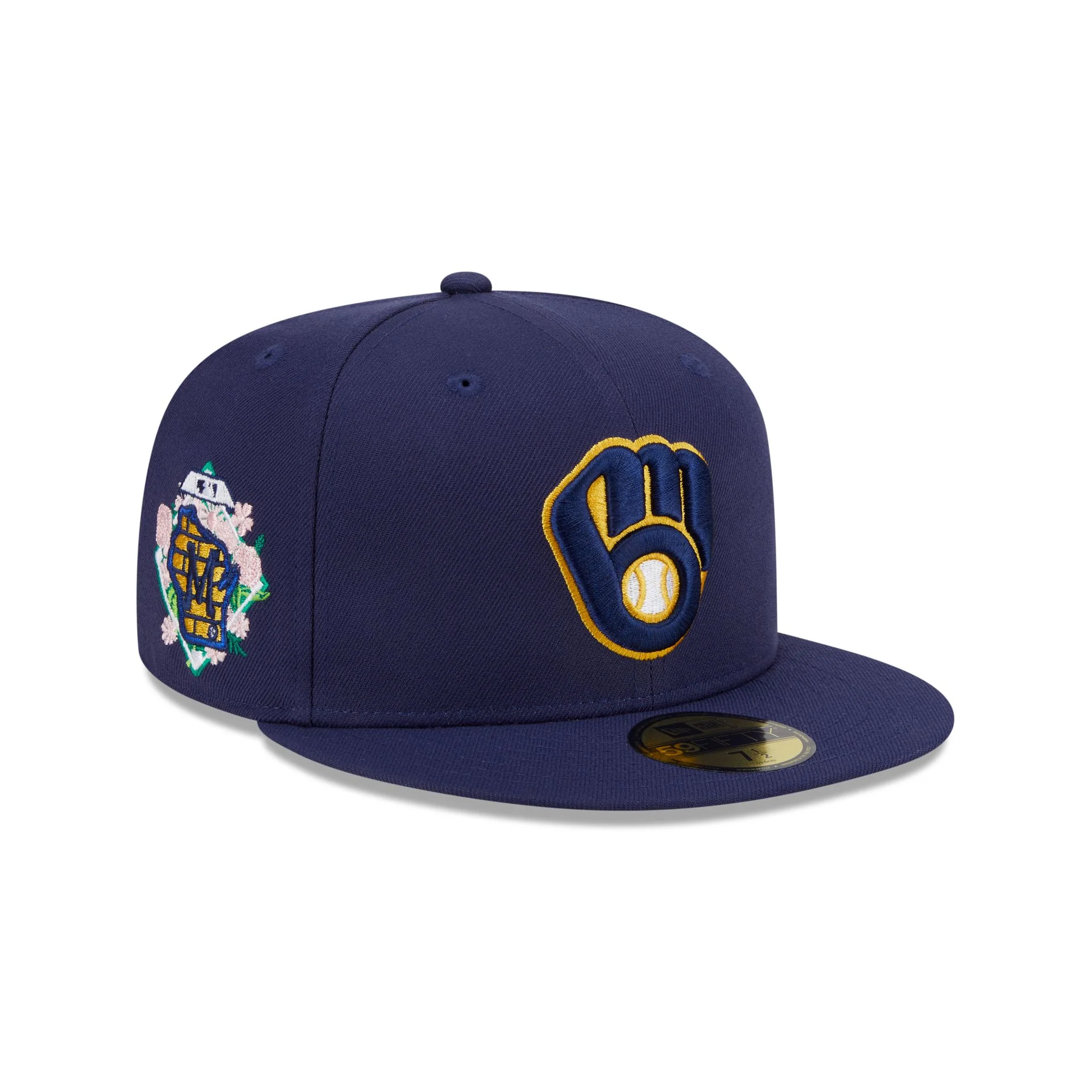 Milwaukee Brewers Floral Undervisor 59FIFTY Fitted Hat