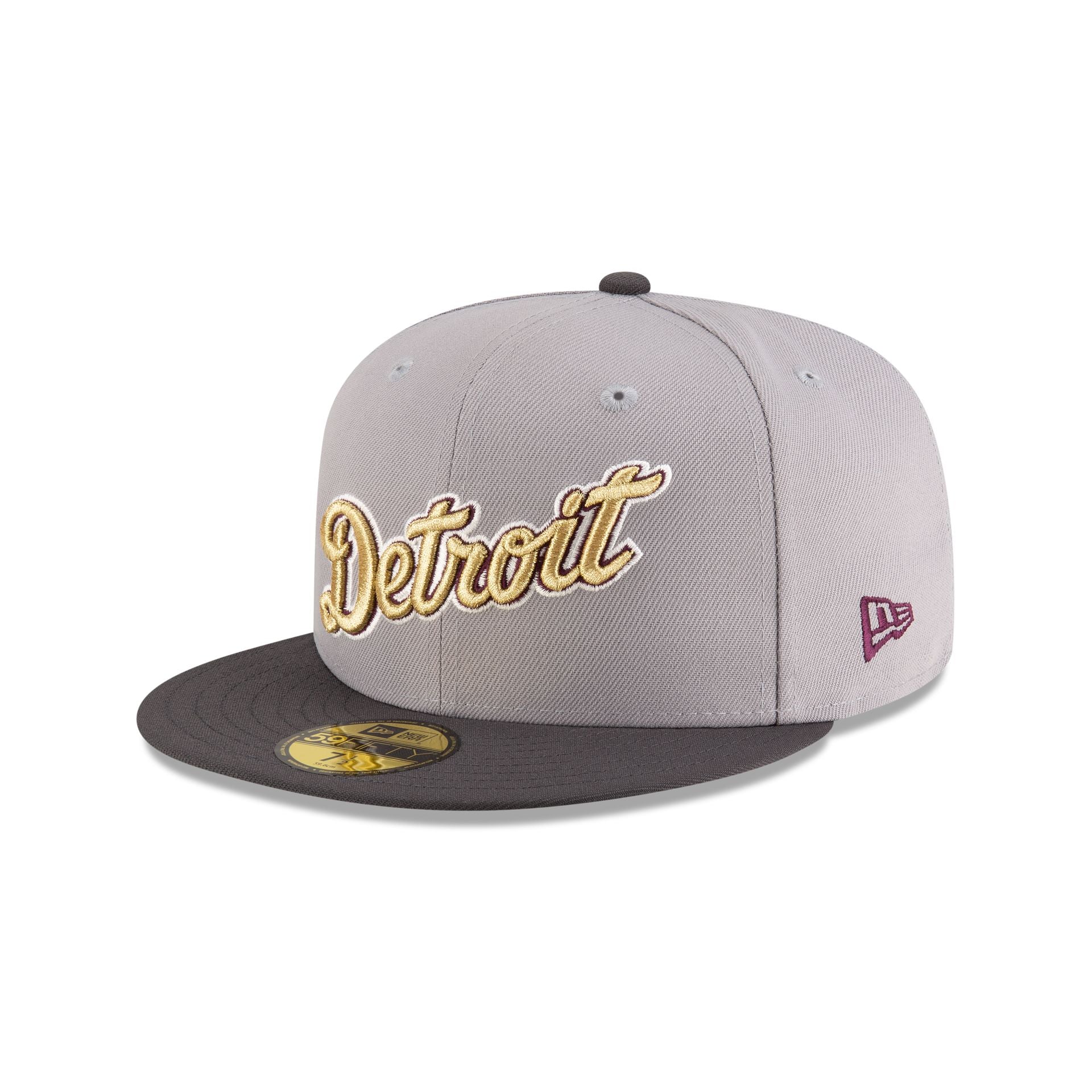 Just Caps Graphite Maroon Detroit Tigers 59FIFTY Fitted Hat