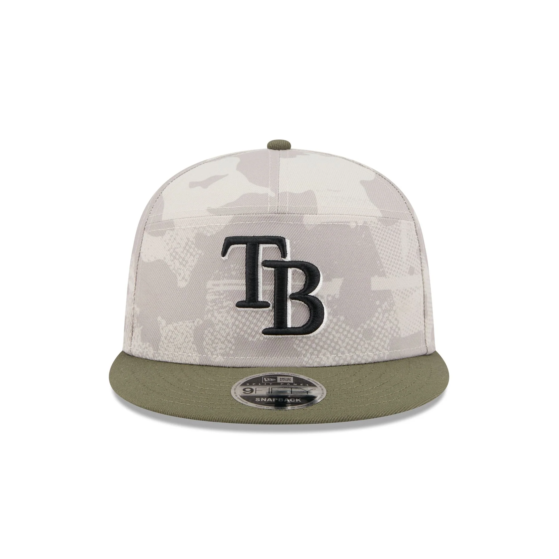 Tampa Bay Rays Armed Forces Day 2025 Split Panel 9FIFTY Snapback Hat
