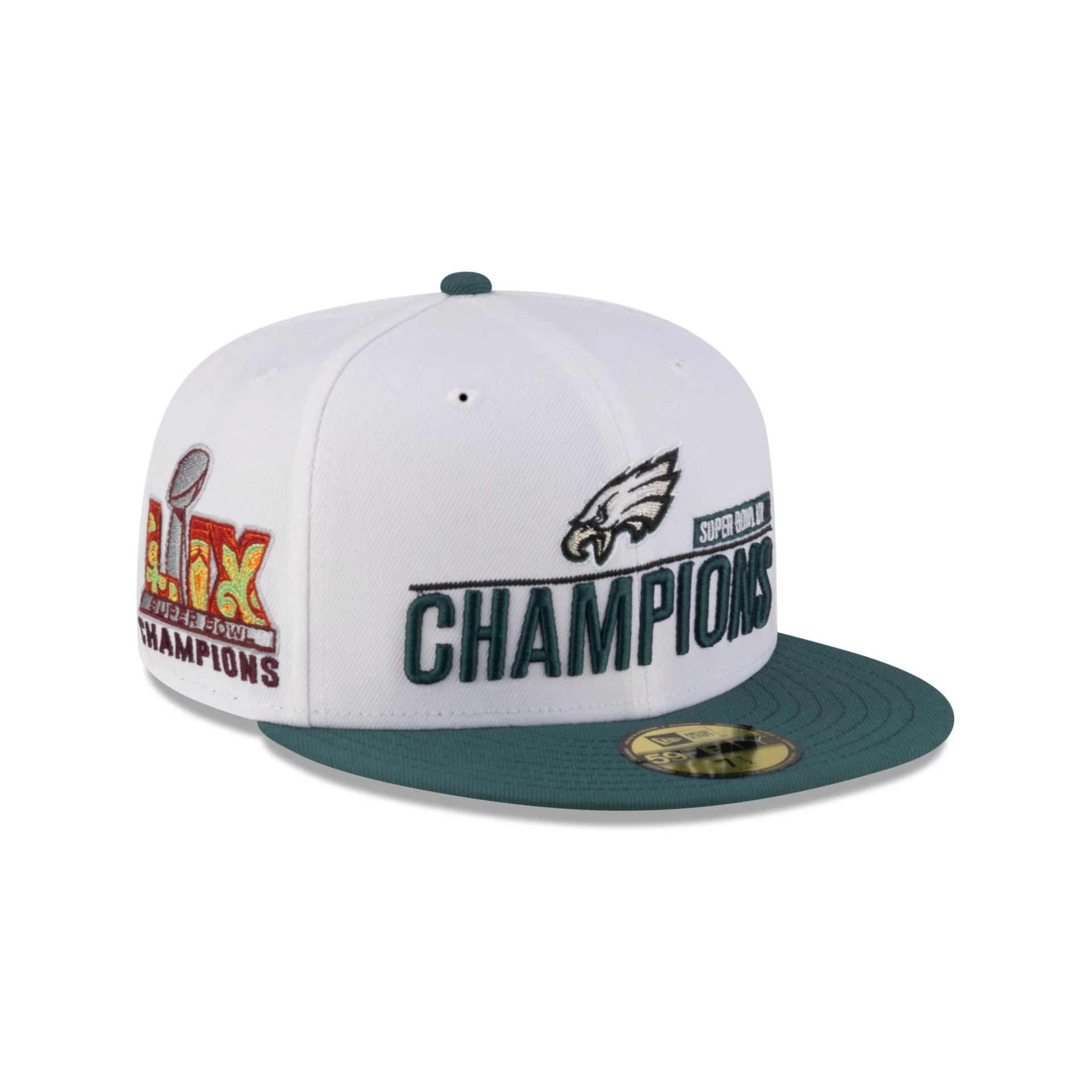 Philadelphia Eagles Super Bowl LIX Champions White 59FIFTY Fitted Hat