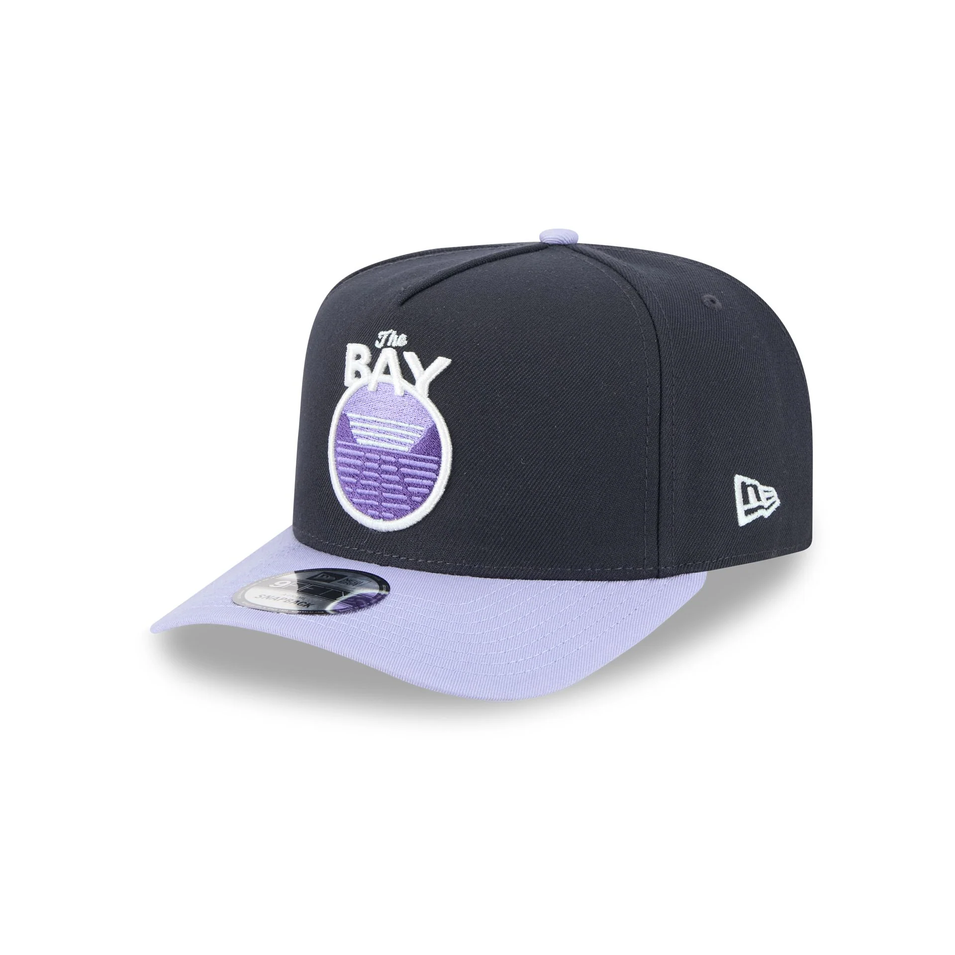 Golden State Warriors Navy Lavender 9FIFTY A-Frame Snapback Hat