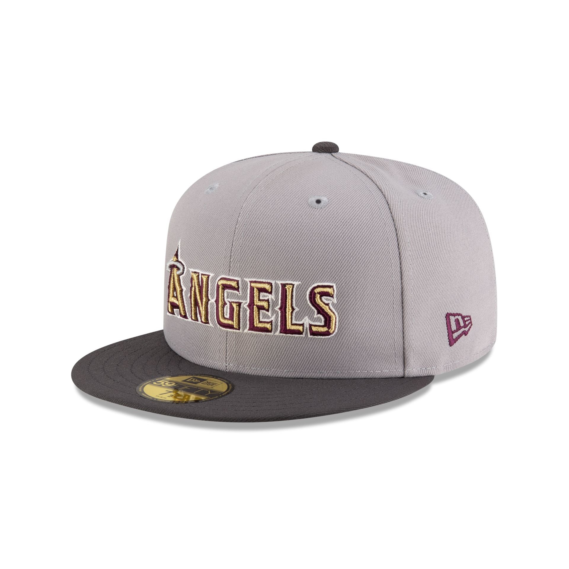 Just Caps Graphite Maroon Los Angeles Angels 59FIFTY Fitted Hat