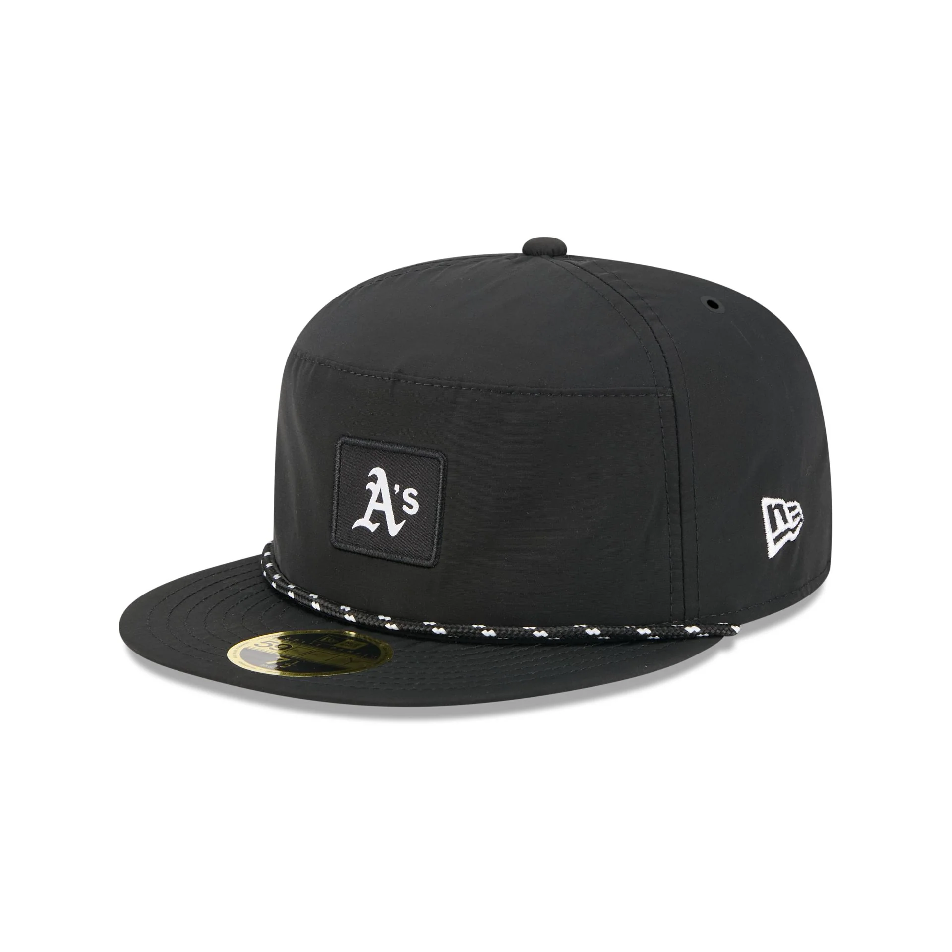 Oakland Athletics Black Poly Rope Split Panel 59FIFTY Fitted Hat
