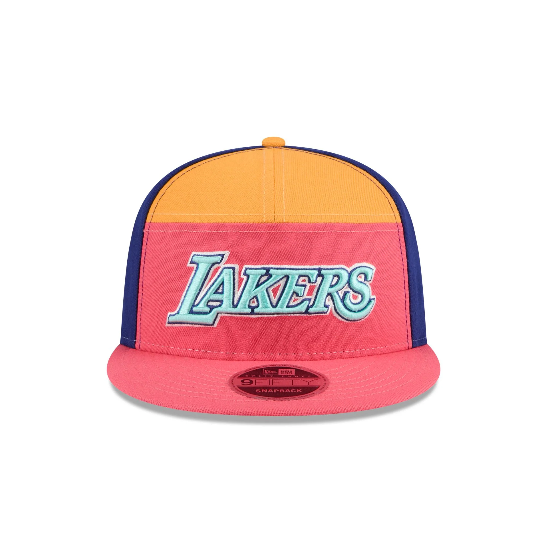 Los Angeles Lakers Coral Split Panel 9FIFTY Snapback Hat