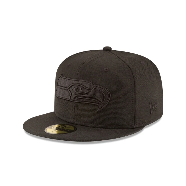 Seattle Seahawks Black On Black 59FIFTY Fitted Hat