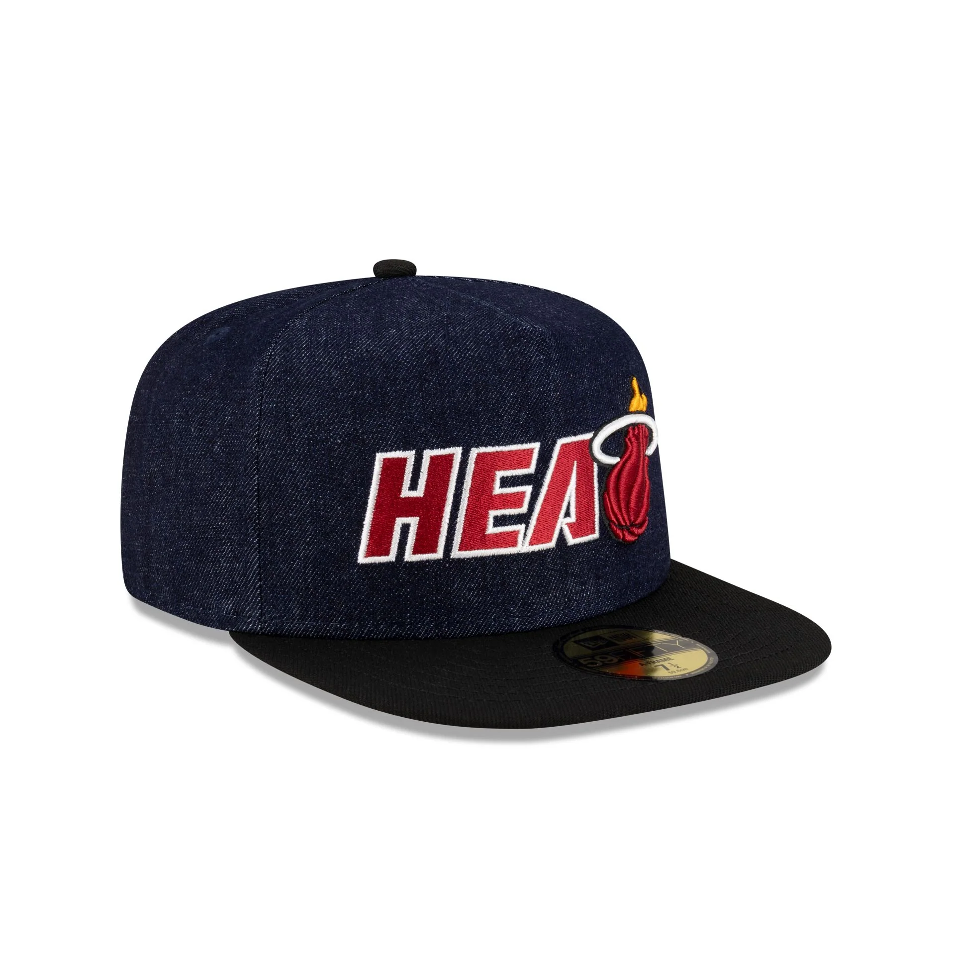 Miami Heat Navy Denim 59FIFTY A-Frame Fitted Hat
