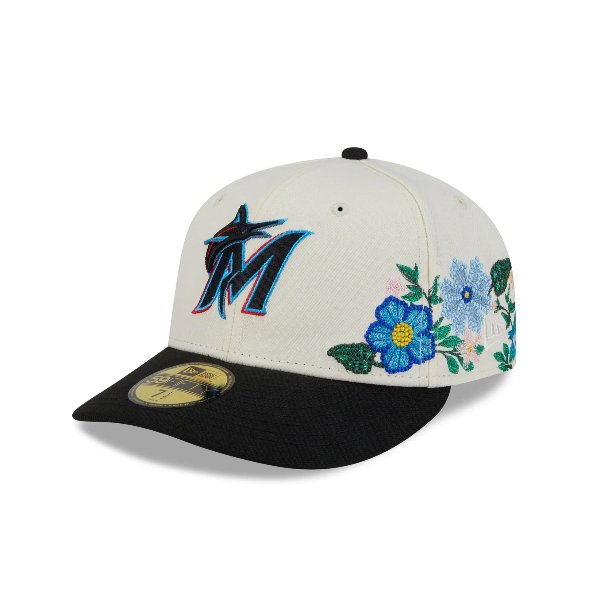 Miami Marlins Tonal Florals White 59FIFTY Fitted Hat
