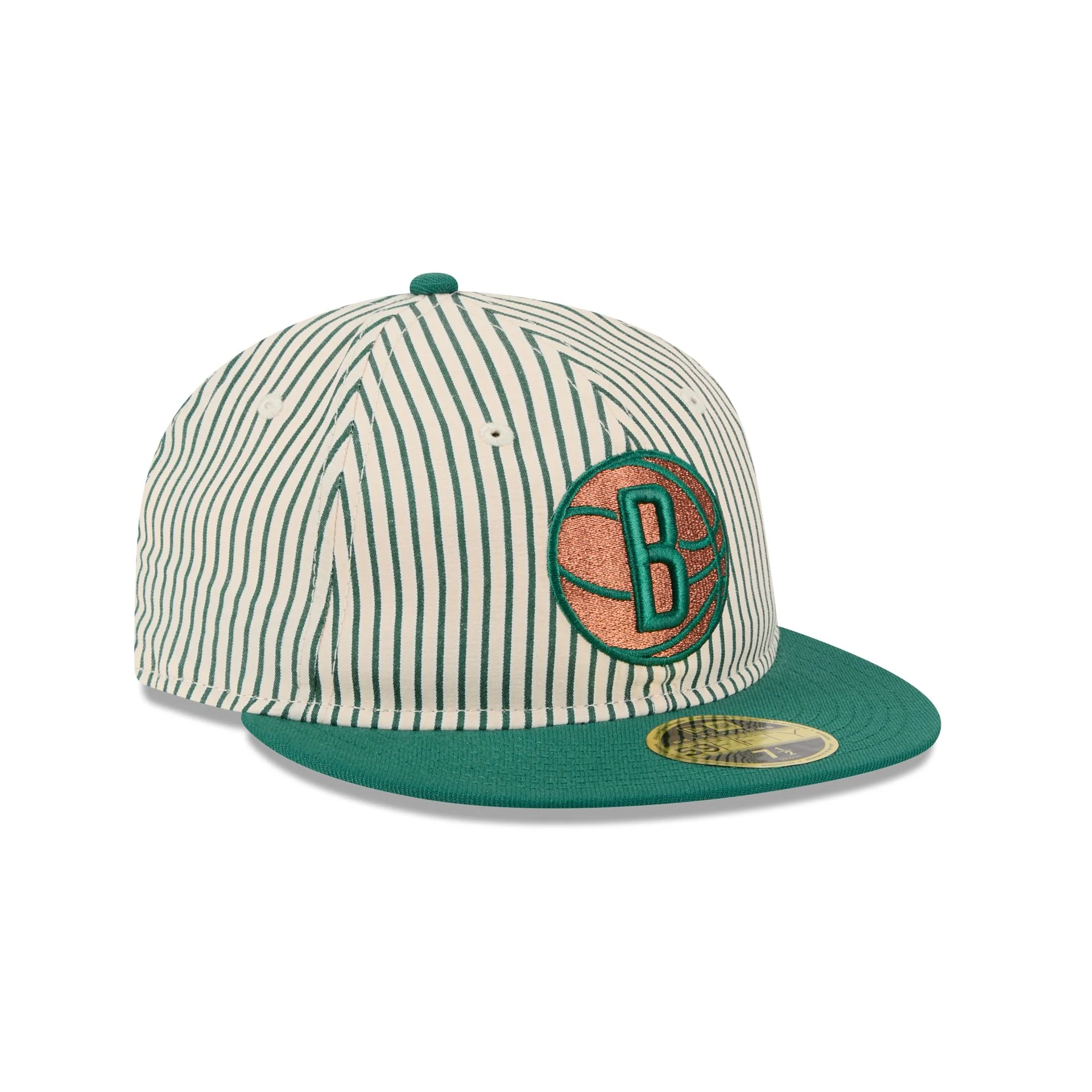 Just Caps Seersucker Brooklyn Nets Retro Crown 59FIFTY Fitted Hat