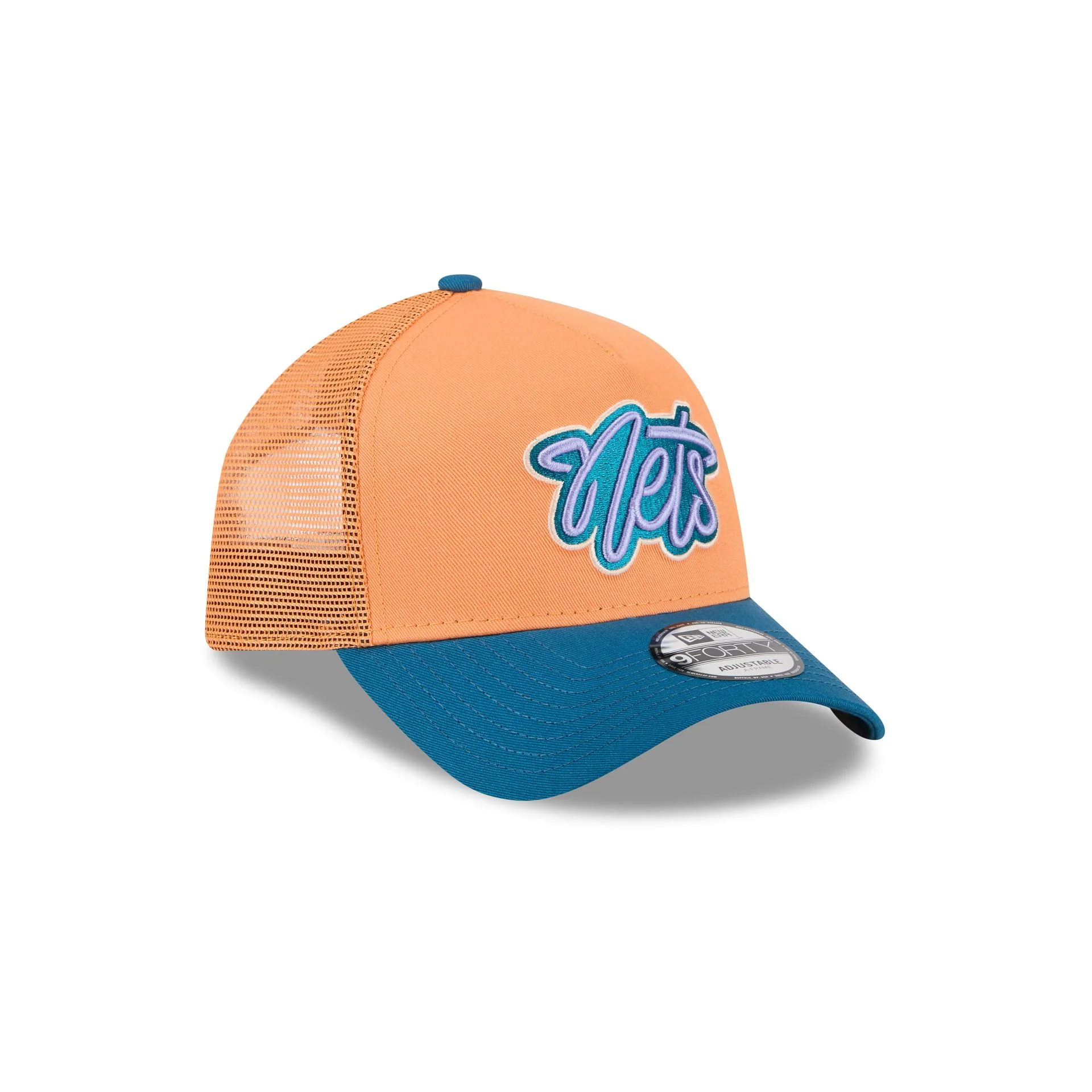 Brooklyn Nets Orange Glaze 9FORTY A-Frame Trucker Hat