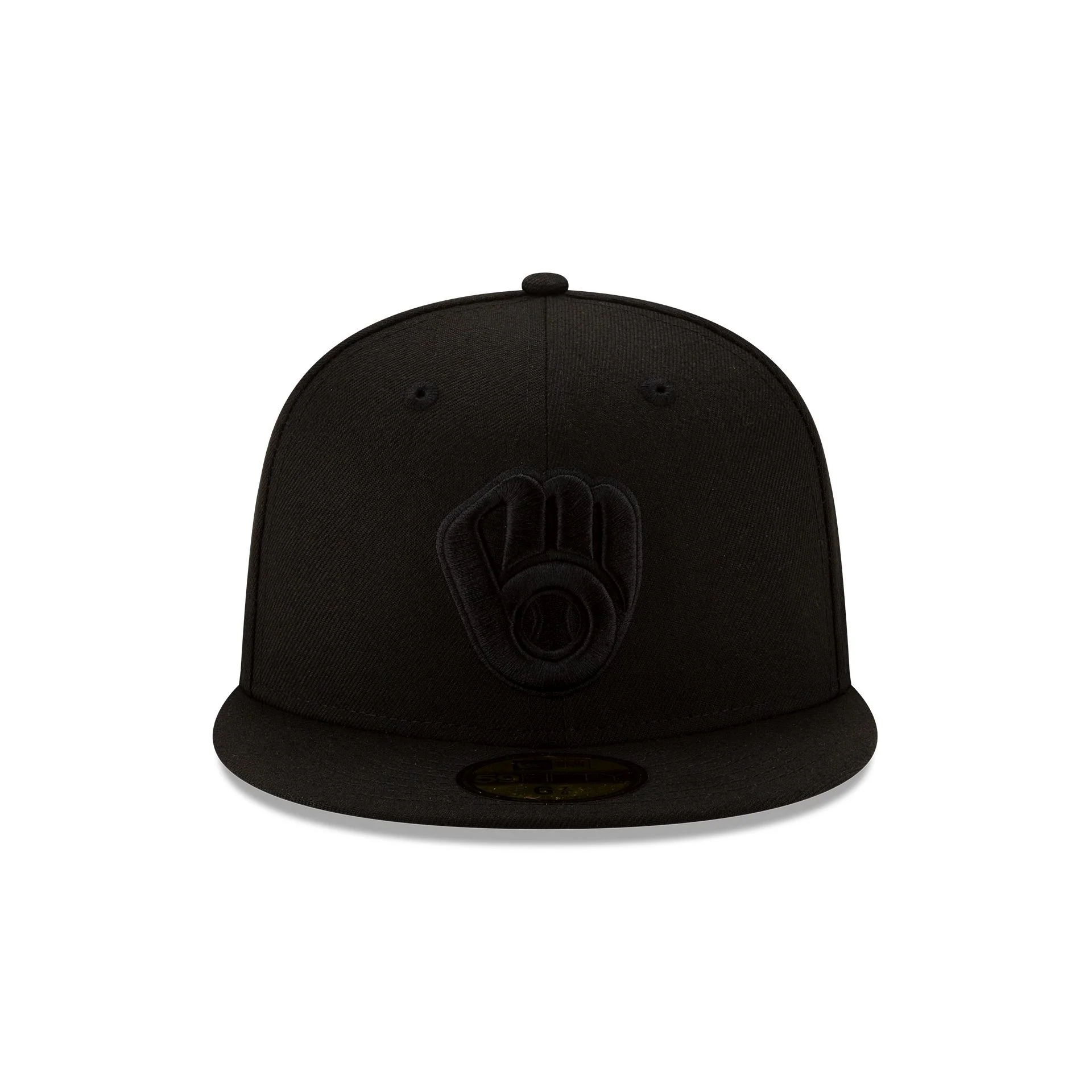 Milwaukee Brewers Black on Black 59FIFTY Fitted Hat