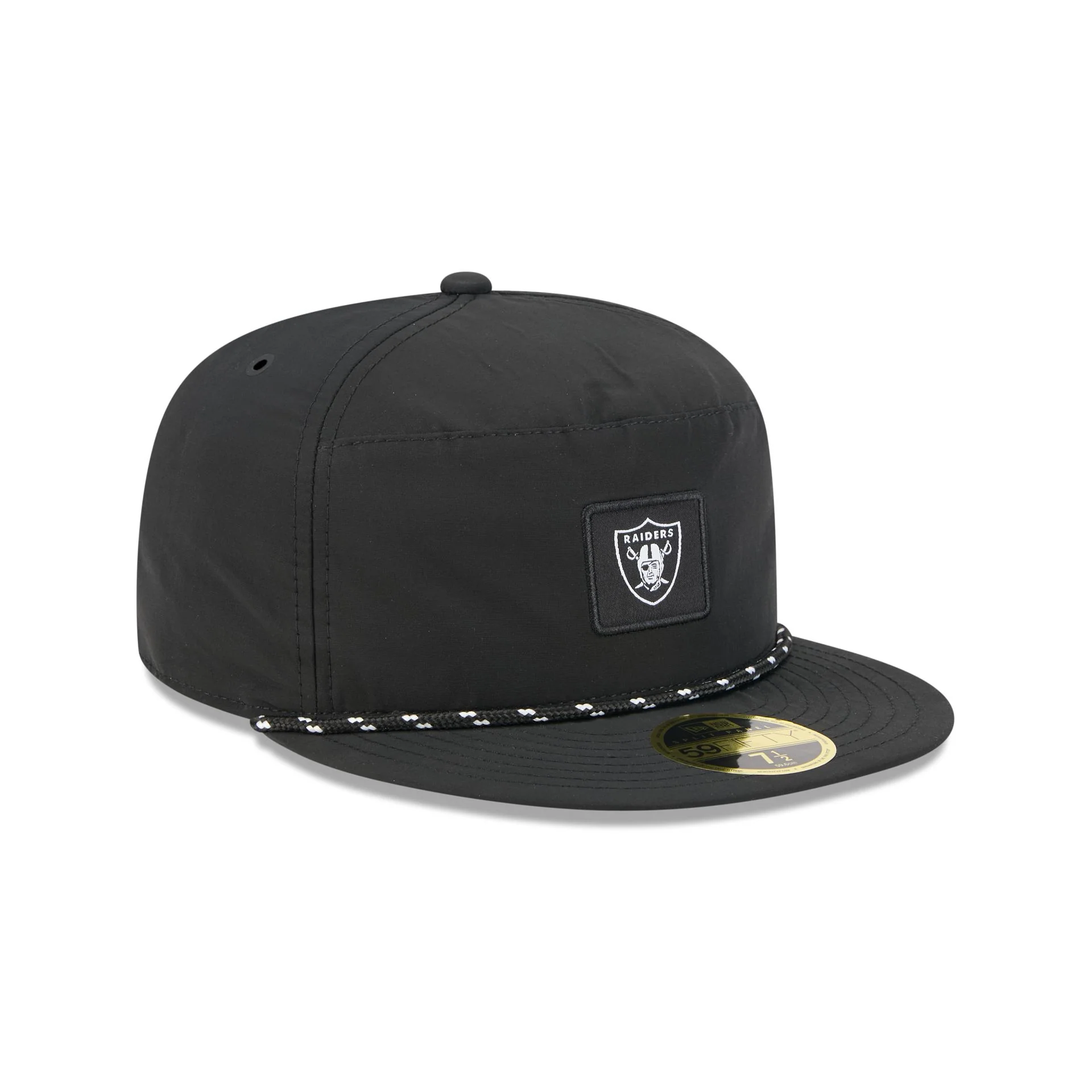 Las Vegas Raiders Black Poly Rope Split Panel 59FIFTY Fitted Hat