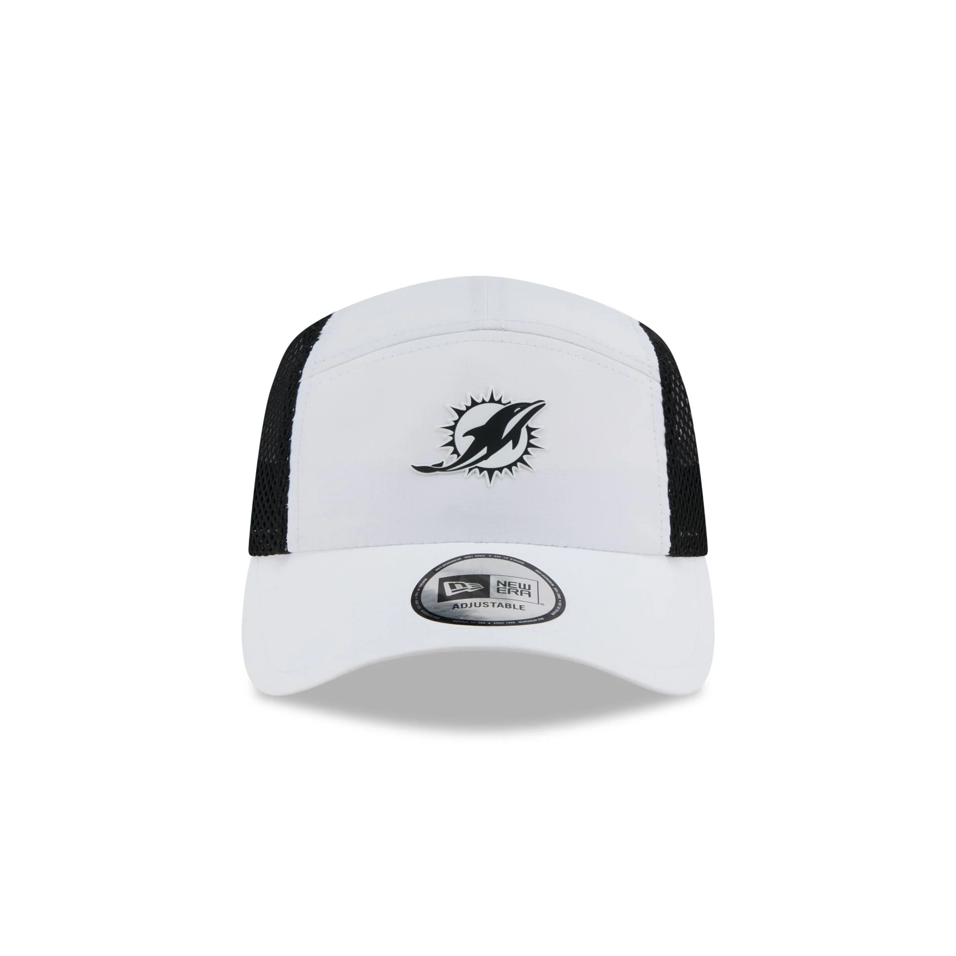 Miami Dolphins White Poly Runner Adjustable Hat
