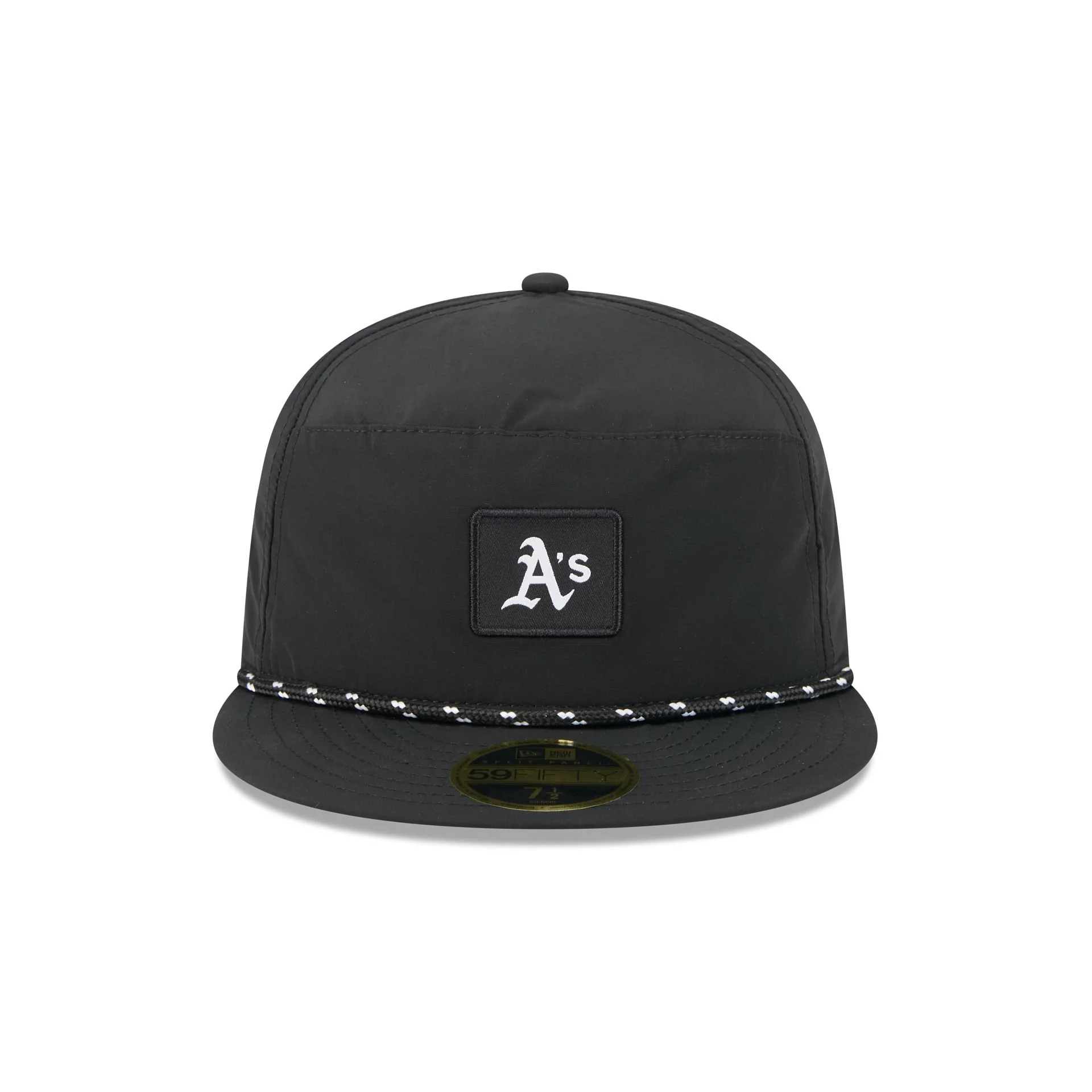 Oakland Athletics Black Poly Rope Split Panel 59FIFTY Fitted Hat