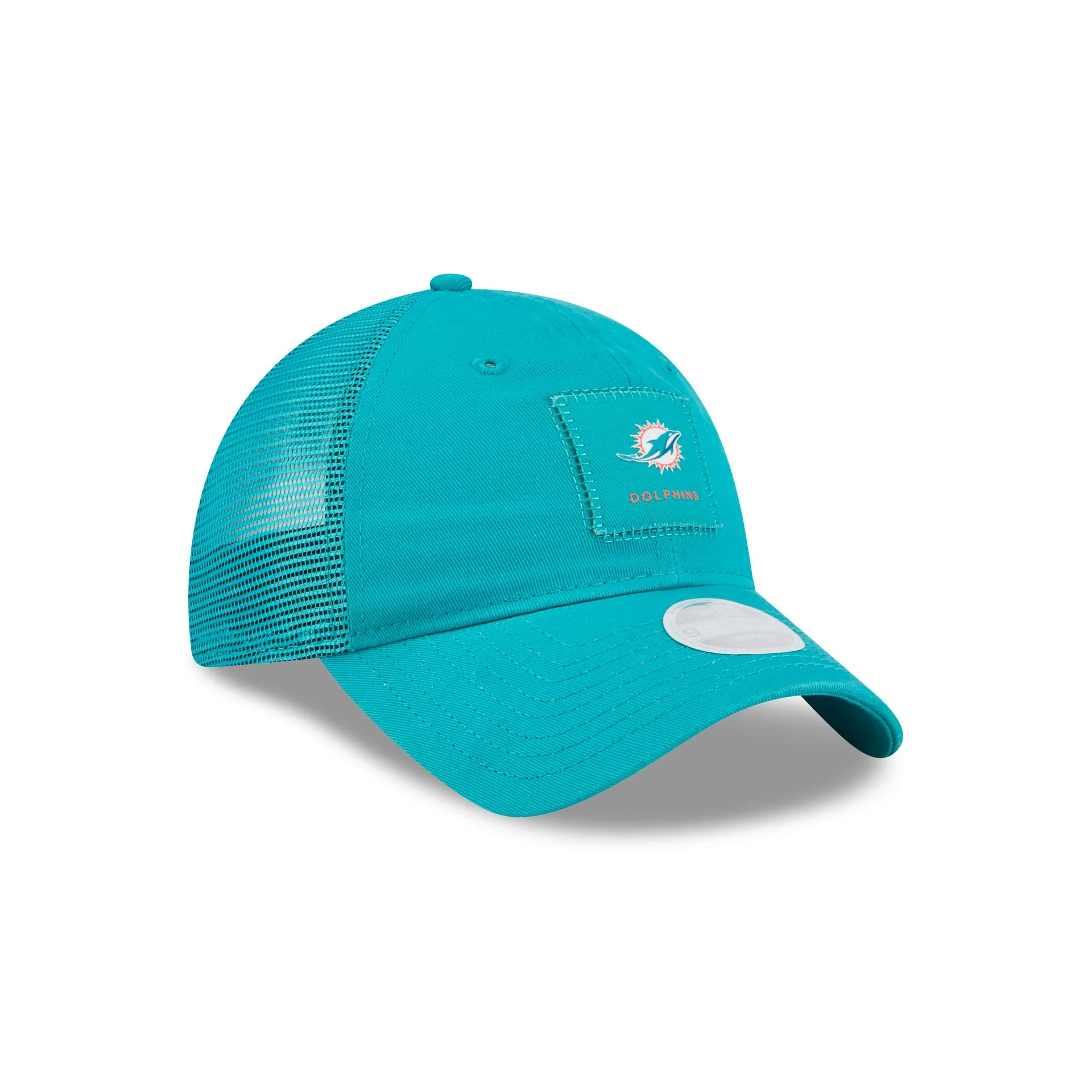 Miami Dolphins Women's Square Stitch 9TWENTY Trucker Hat