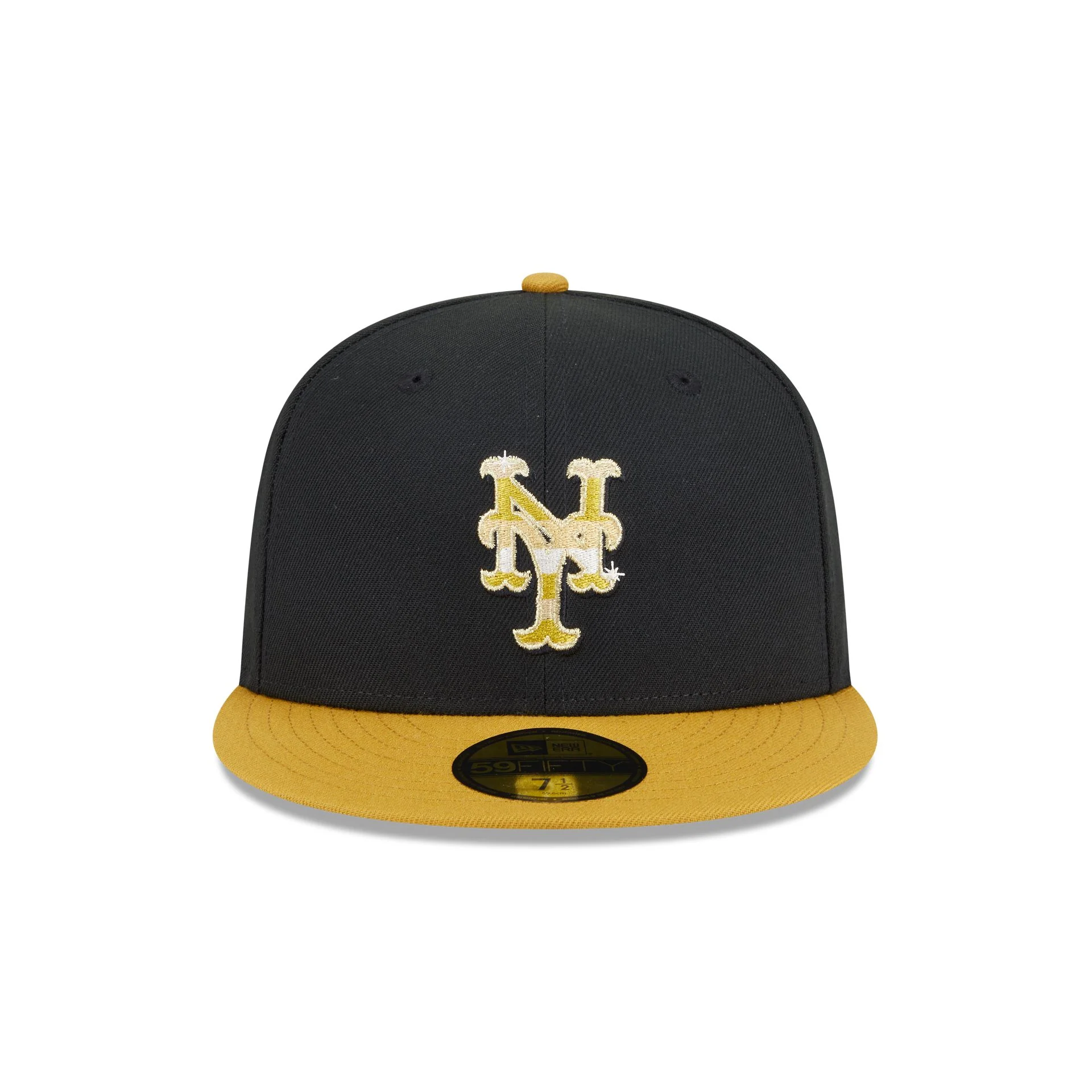 New York Mets Metallic Gold Logo 59FIFTY Fitted Hat