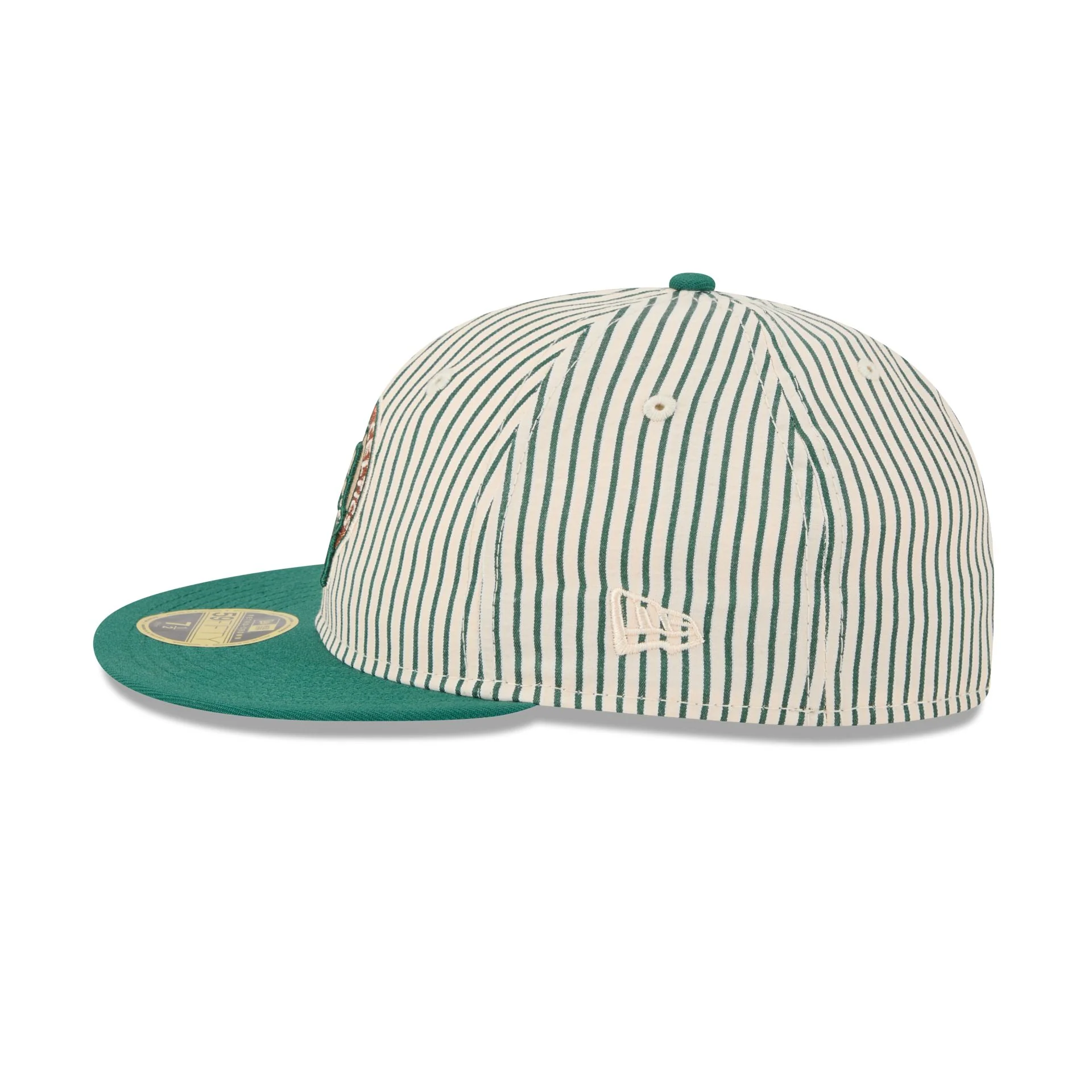 Just Caps Seersucker Boston Celtics Retro Crown 59FIFTY Fitted Hat