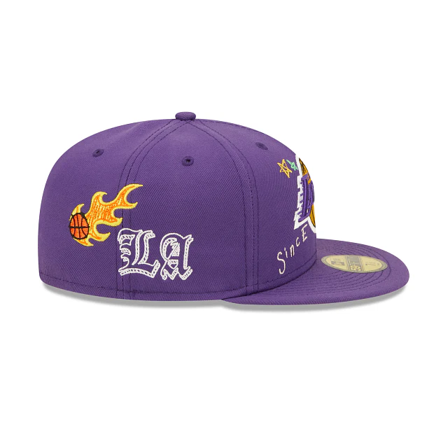 Los Angeles Lakers Scribble Collection 59FIFTY Fitted Hat