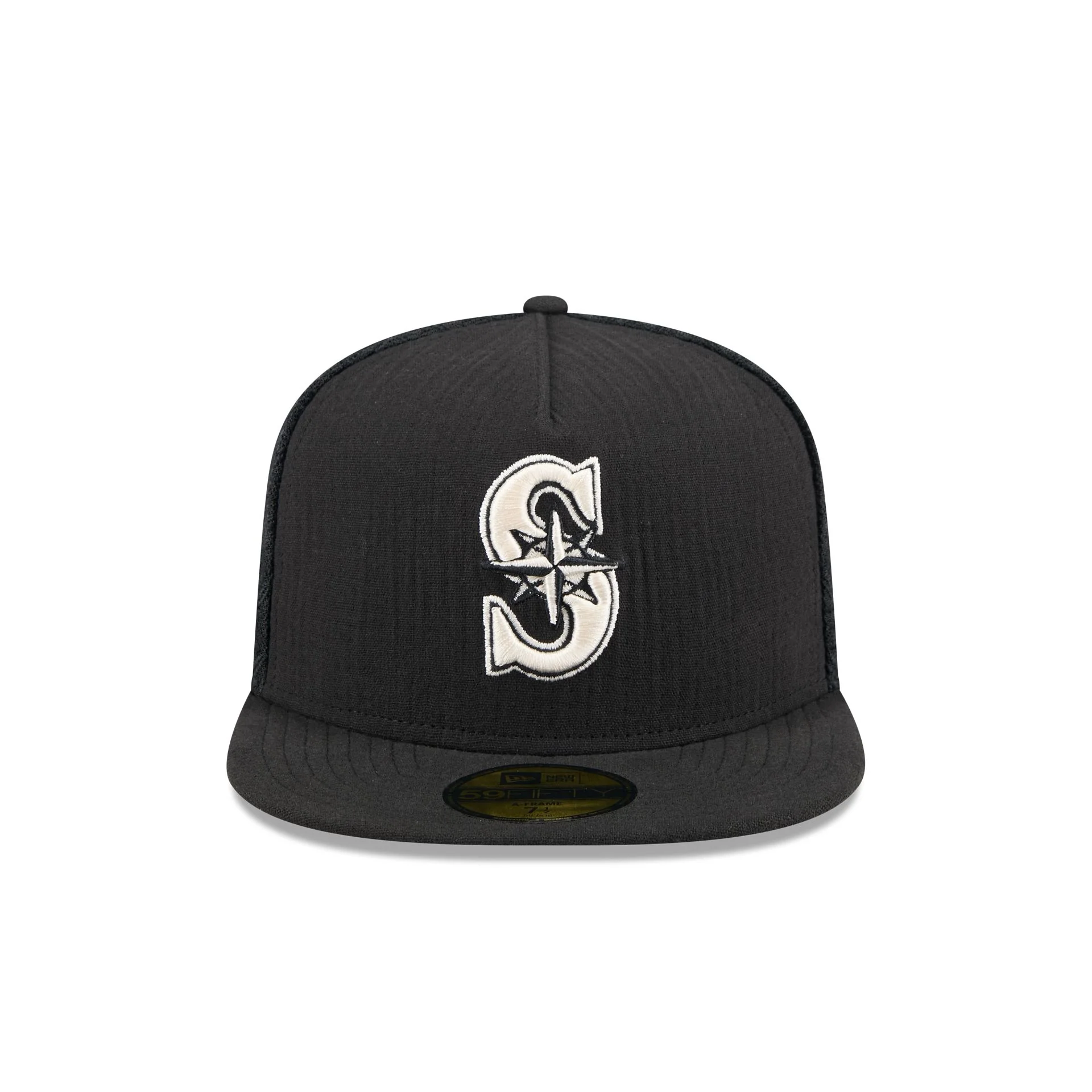 Seattle Mariners Black Mesh 59FIFTY A-Frame Fitted Hat