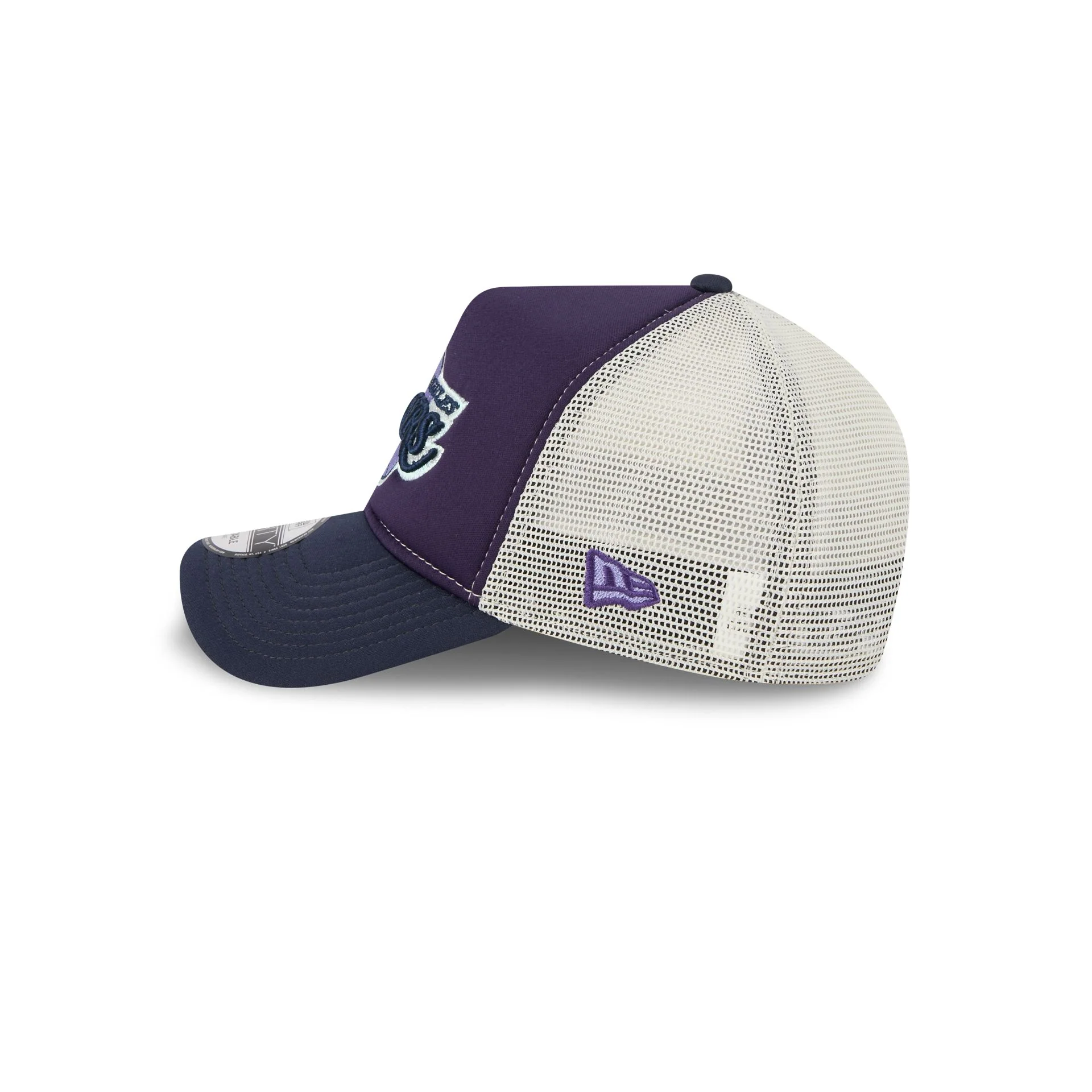 Los Angeles Lakers Navy Purple 9FORTY A-Frame Trucker Hat