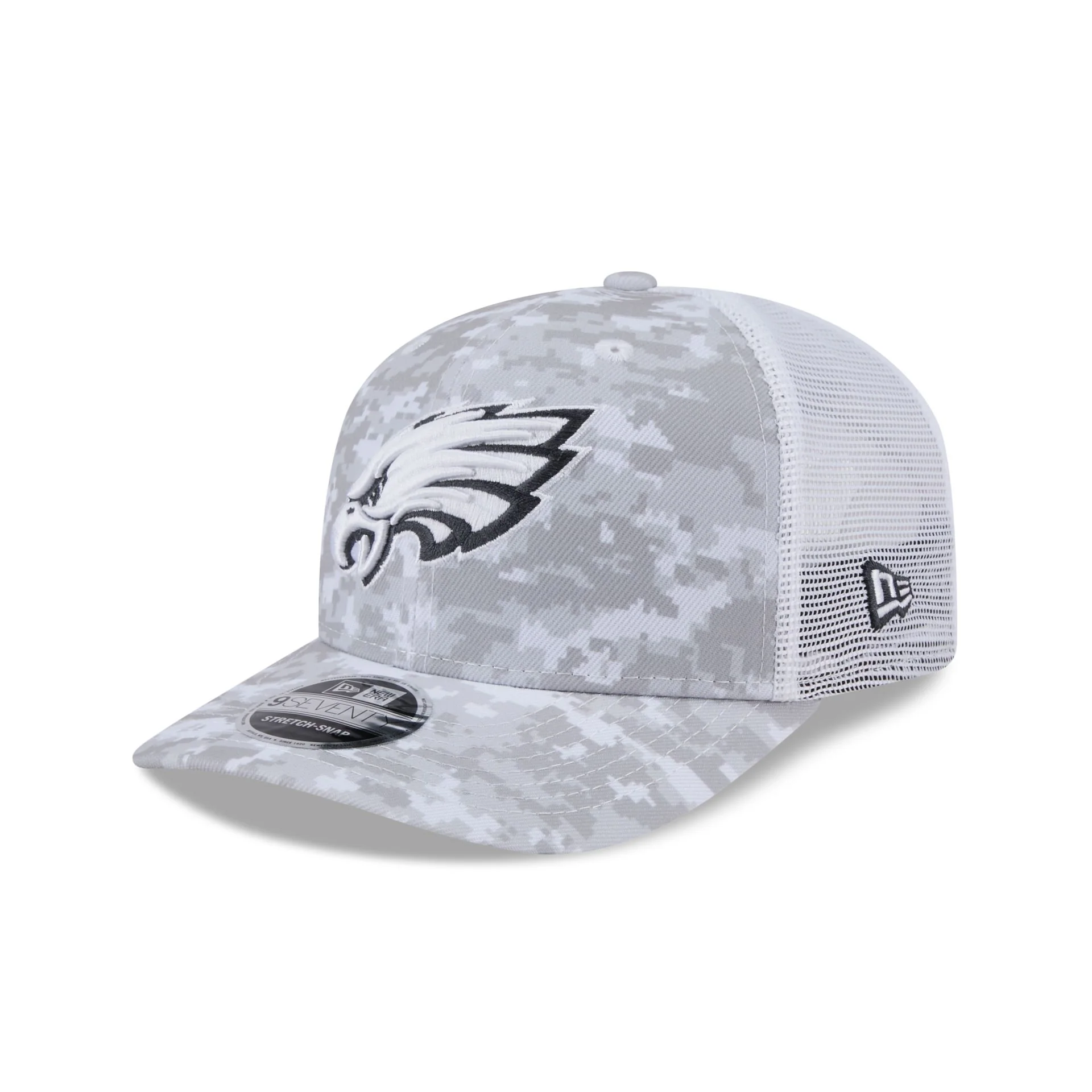 Philadelphia Eagles 2024 Salute to Service 9SEVENTY Trucker Hat