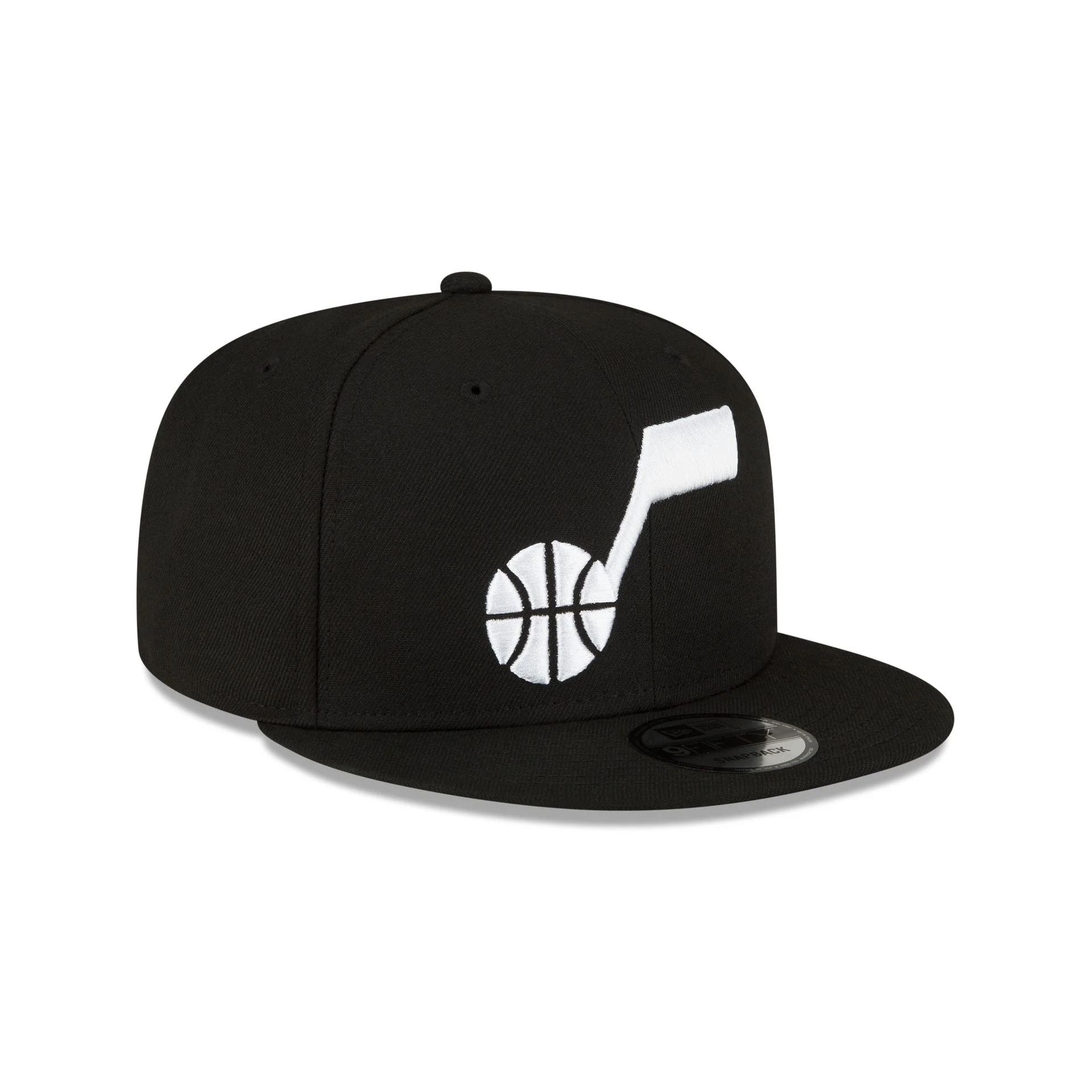 Utah Jazz Basic Black & White 9FIFTY Snapback Hat
