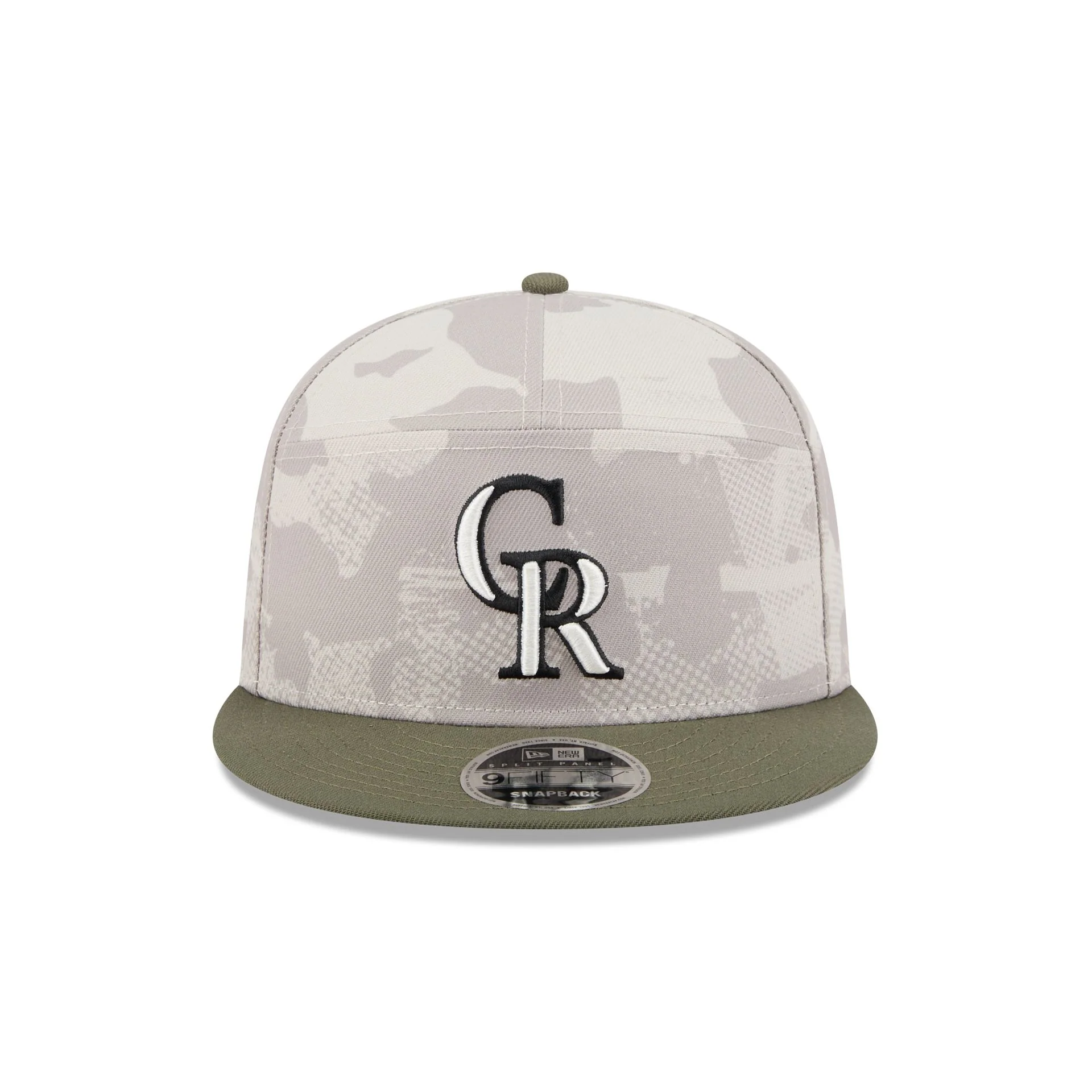 Colorado Rockies Armed Forces Day 2025 Split Panel 9FIFTY Snapback Hat