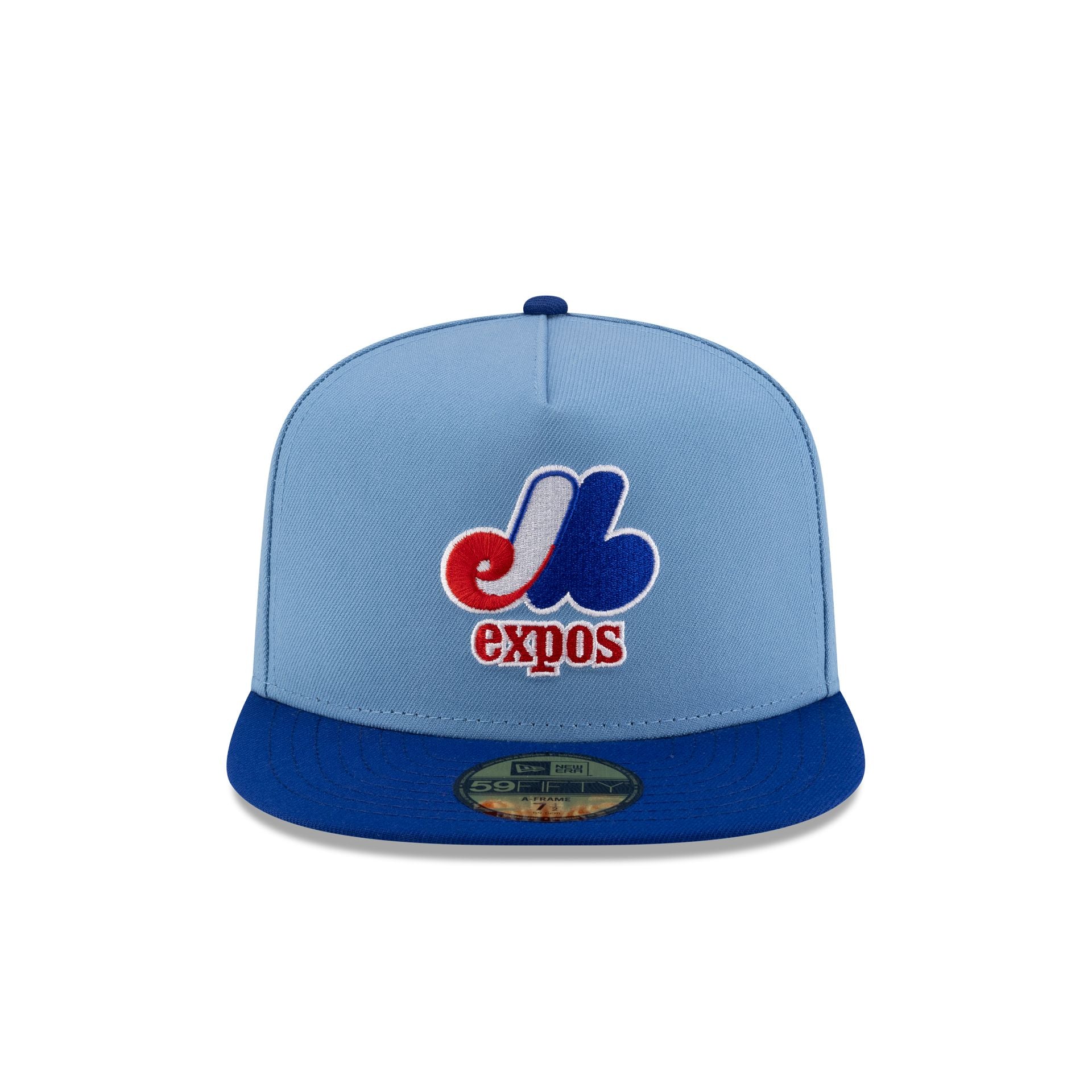 Just Caps Sky Blue Montreal Expos 59FIFTY A-Frame Fitted Hat