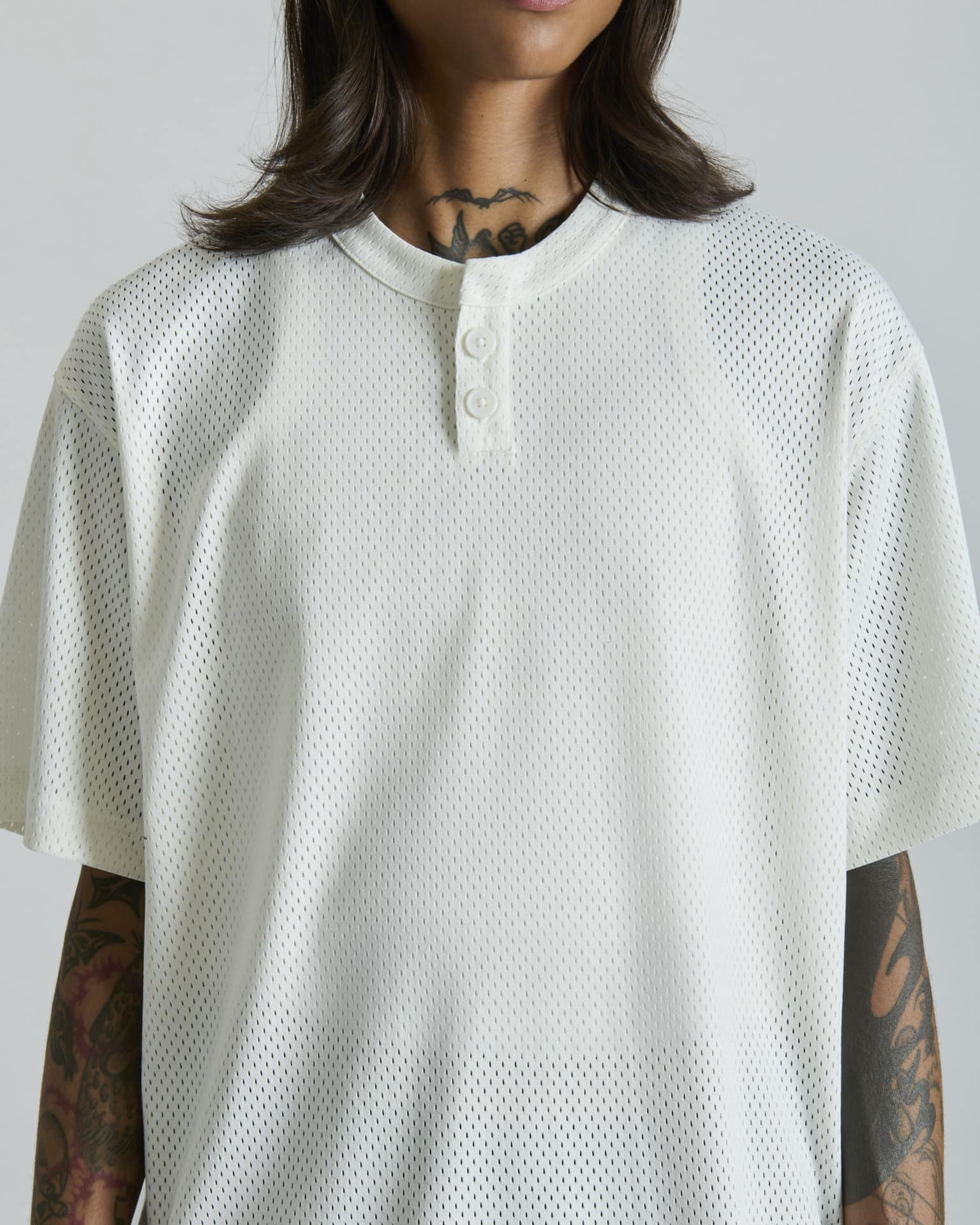 Galvin 2-Button College White Henley Jersey