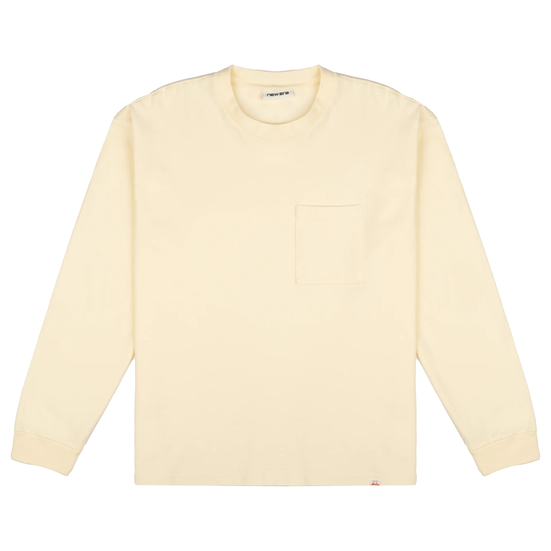 New Era Branded Alden Heavyweight Chrome White Long Sleeve Pocket T-Shirt