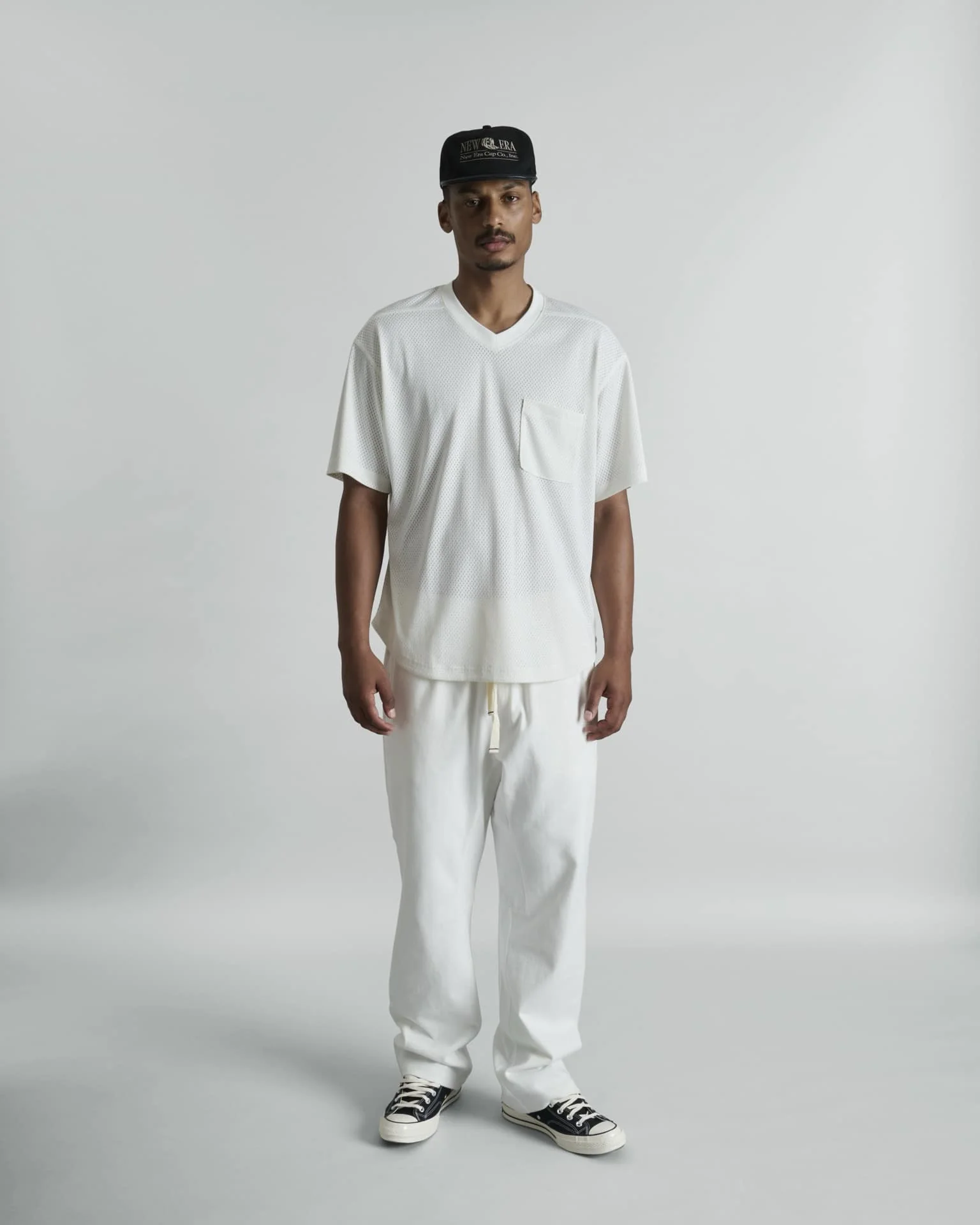 Orchard College White V-Neck Pullover Jersey