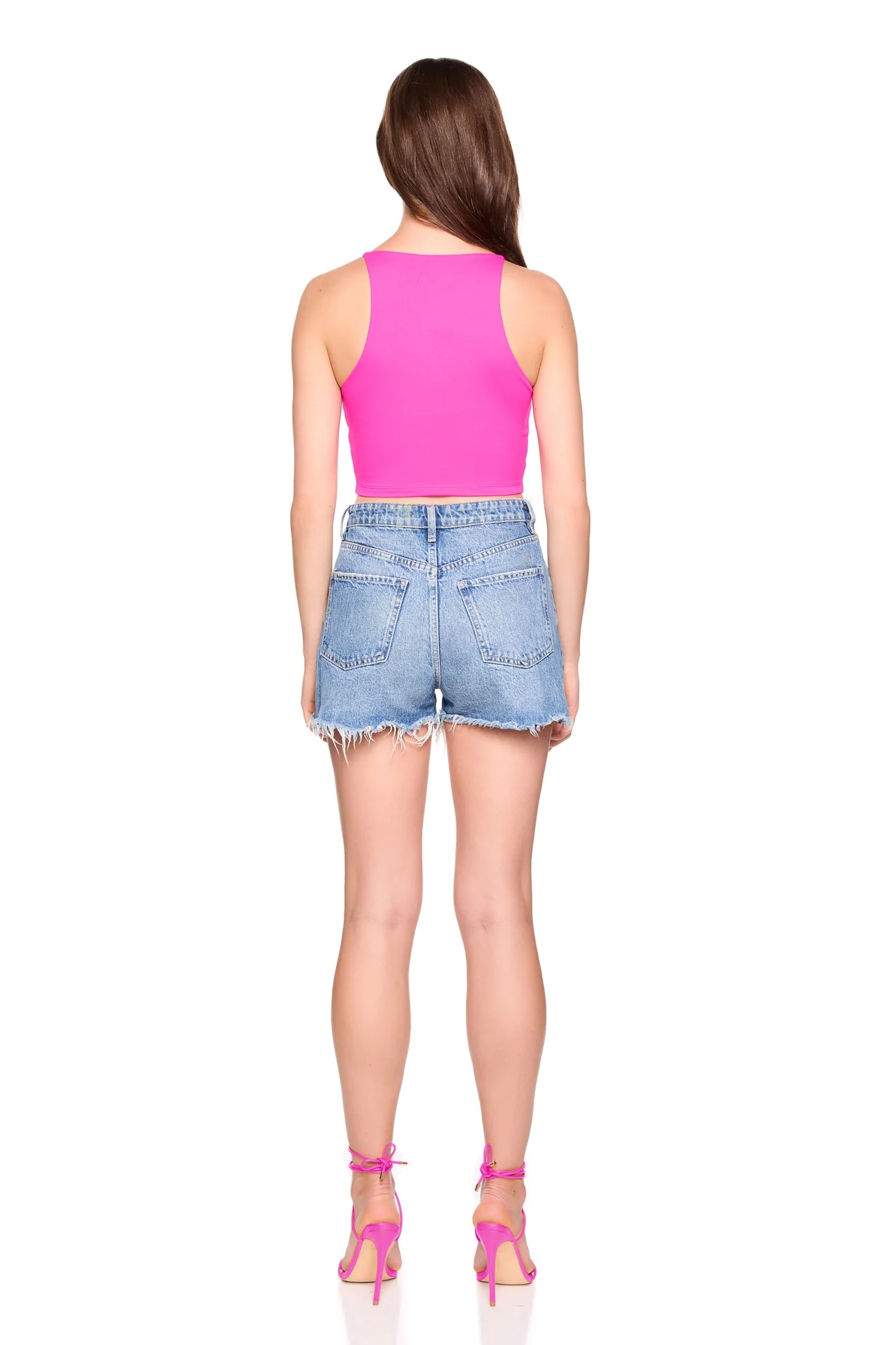 string racerback tank top - Pink Glo
