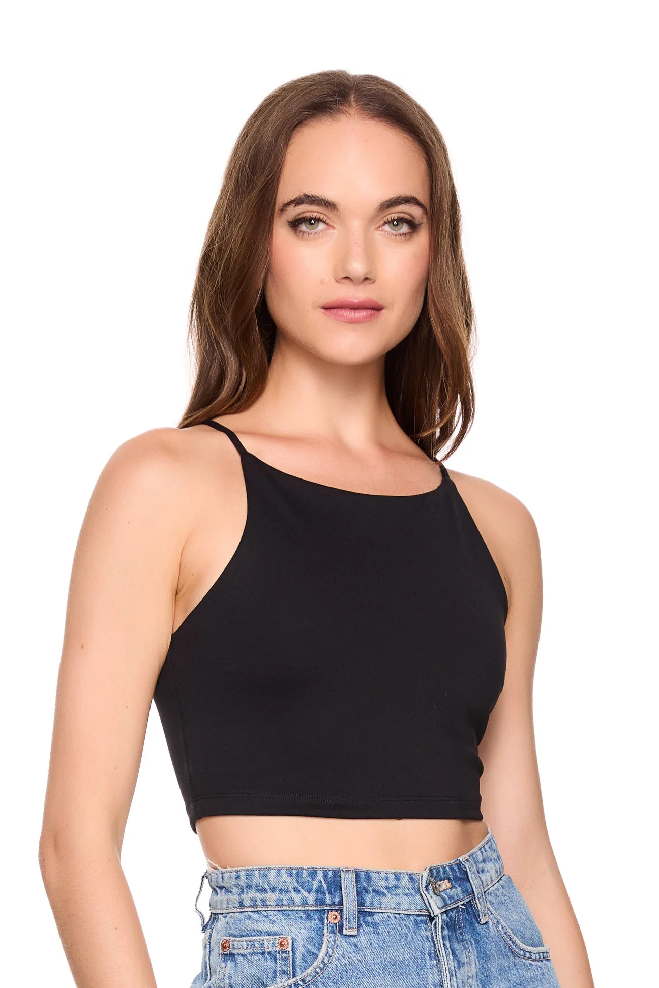 string racerback tank top - Black